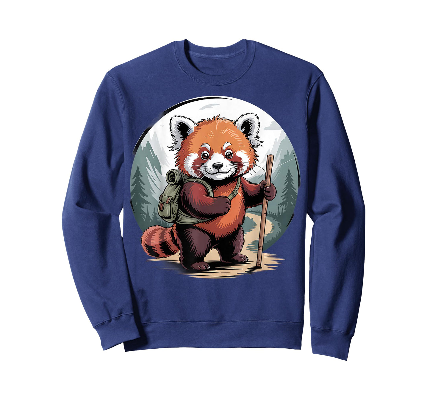 Adorable Red Panda Hiking in Forest with Backpack T-Shirt