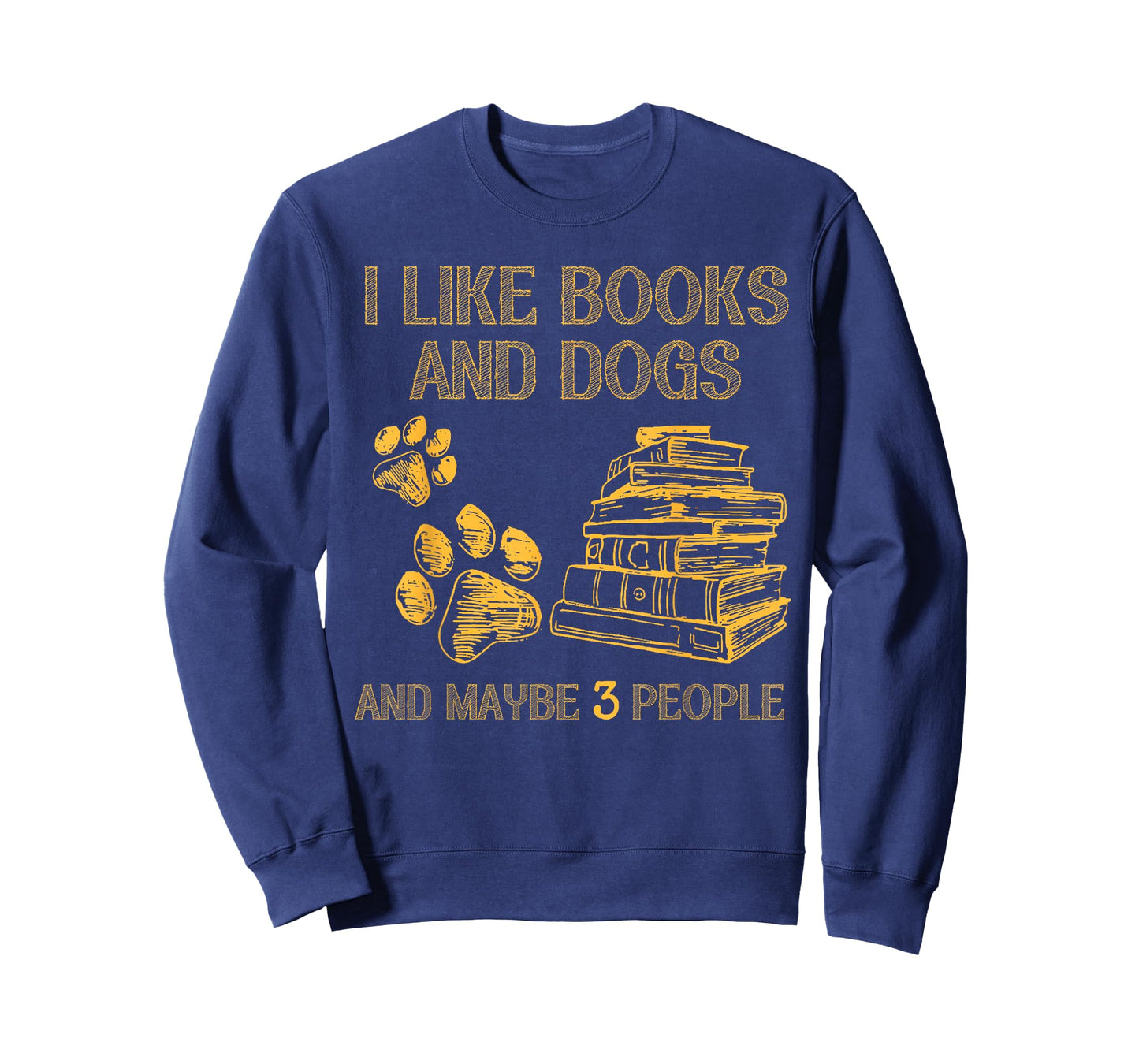 I Like Books And Dogs And Maybe 3 People Vintage Funny Sayin T-Shirt