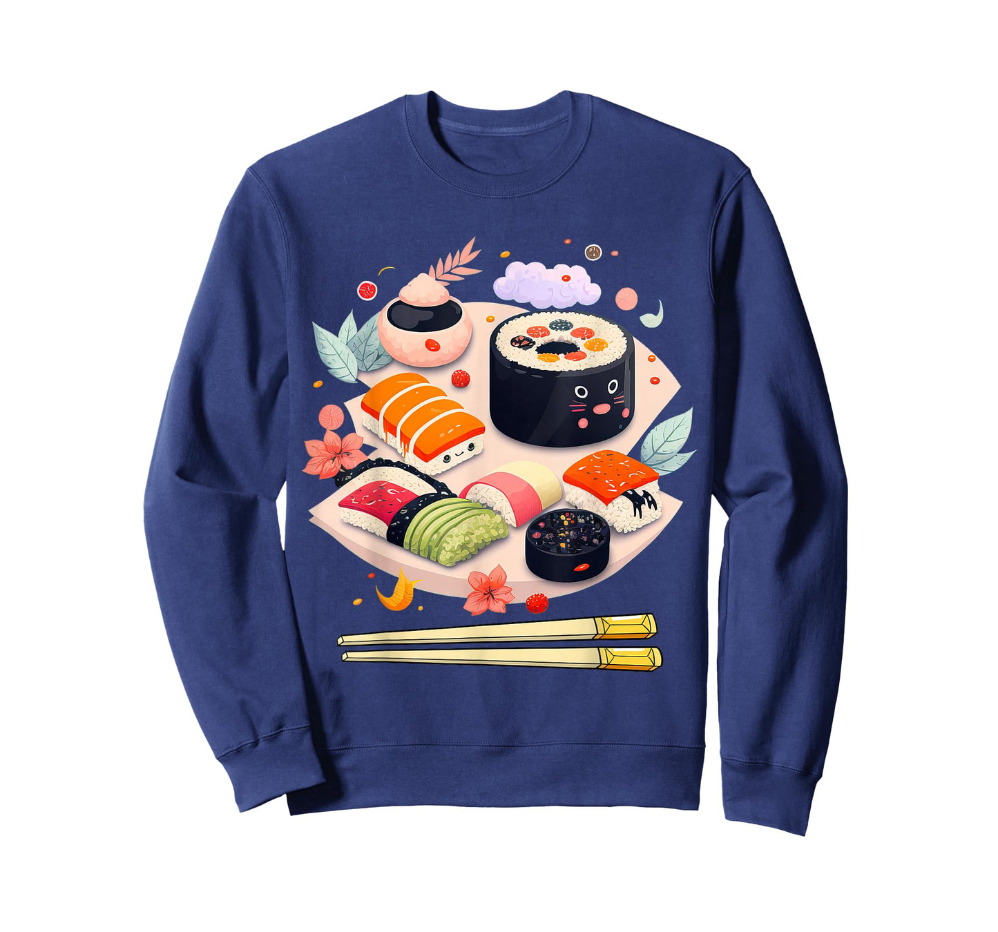 Happy Sushi Anime Kawaii Set Japanese Food Lover Otaku Manga T-Shirt