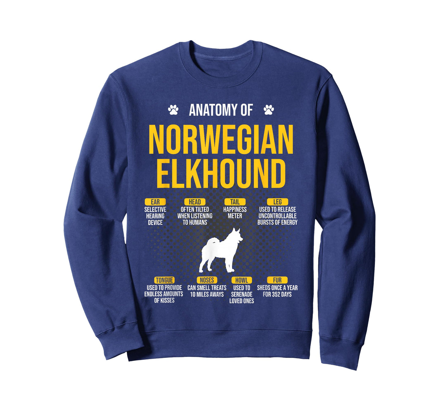 Anatomy Of Norwegian Elkhound Dog Lover T-Shirt for Men Women