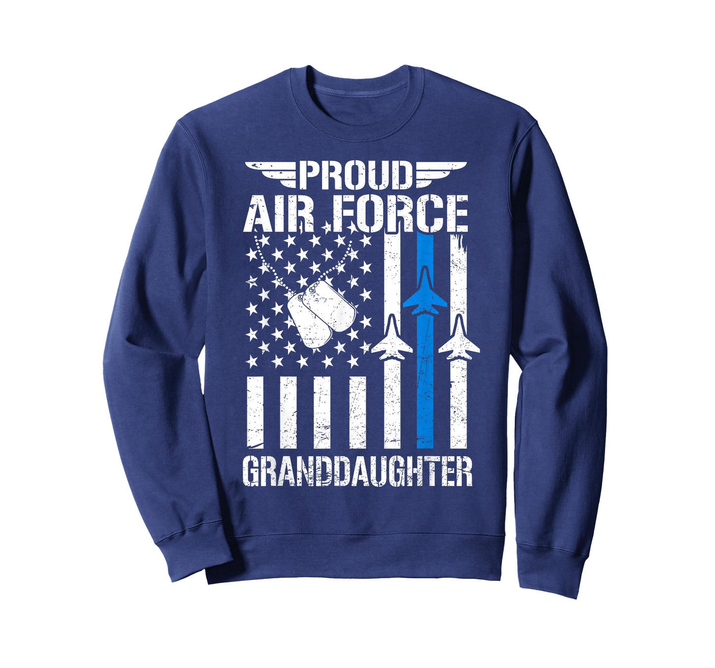 Proud US Air Force Granddaughter USAF Veteran Flag American T-Shirt
