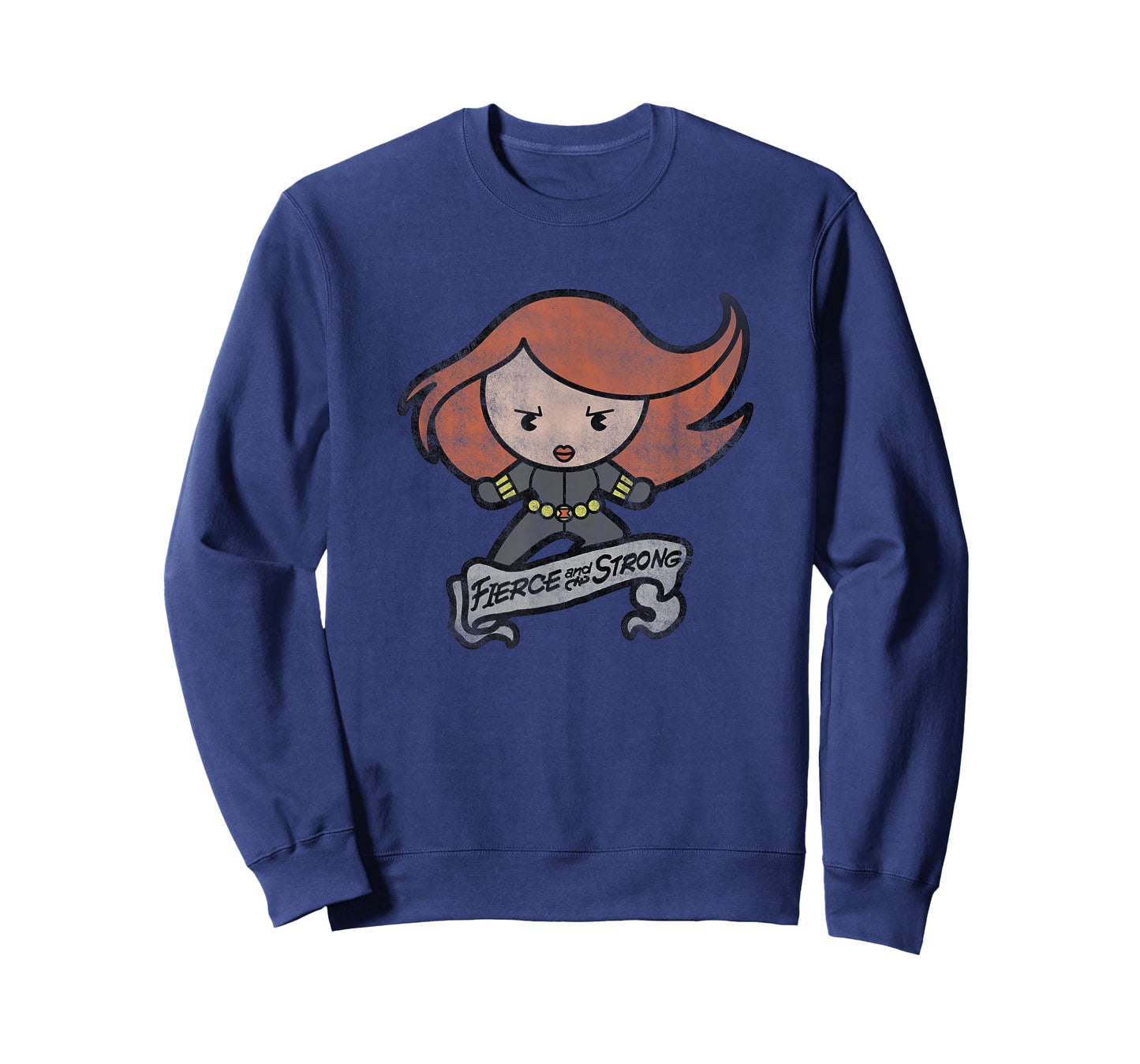 Marvel Kawaii Fierce And Strong Chibi Black Widow Distressed T-Shirt