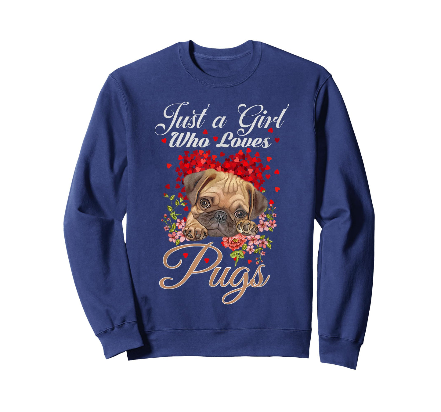 Funny Just a Girl Who Loves Pugs Girls, Women and Pug Owners T-Shirt