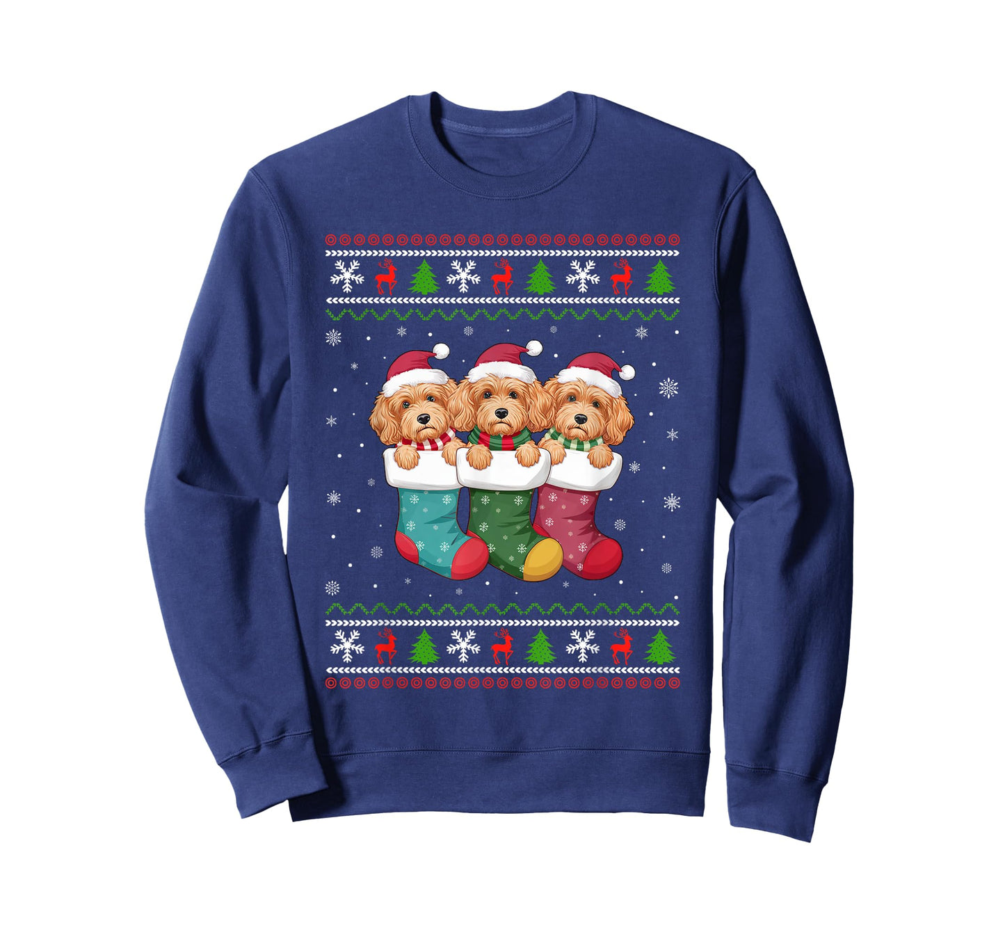 Ugly Xmas Sweater Cockapoo Dog In Christmas Socks T-Shirt