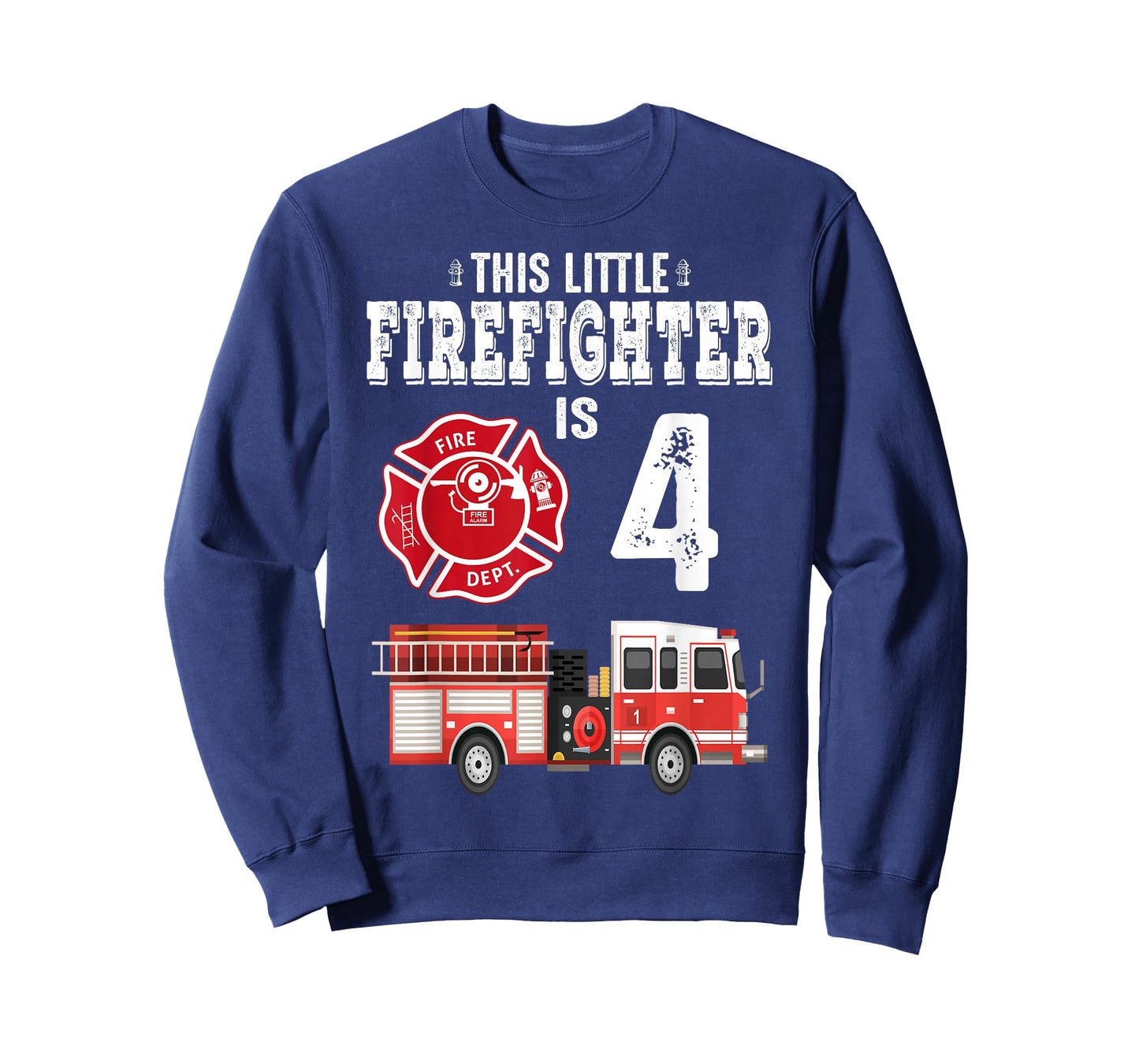 Sound The Alarm I'm 4 Funny Future Firefighter Birthday T-Shirt