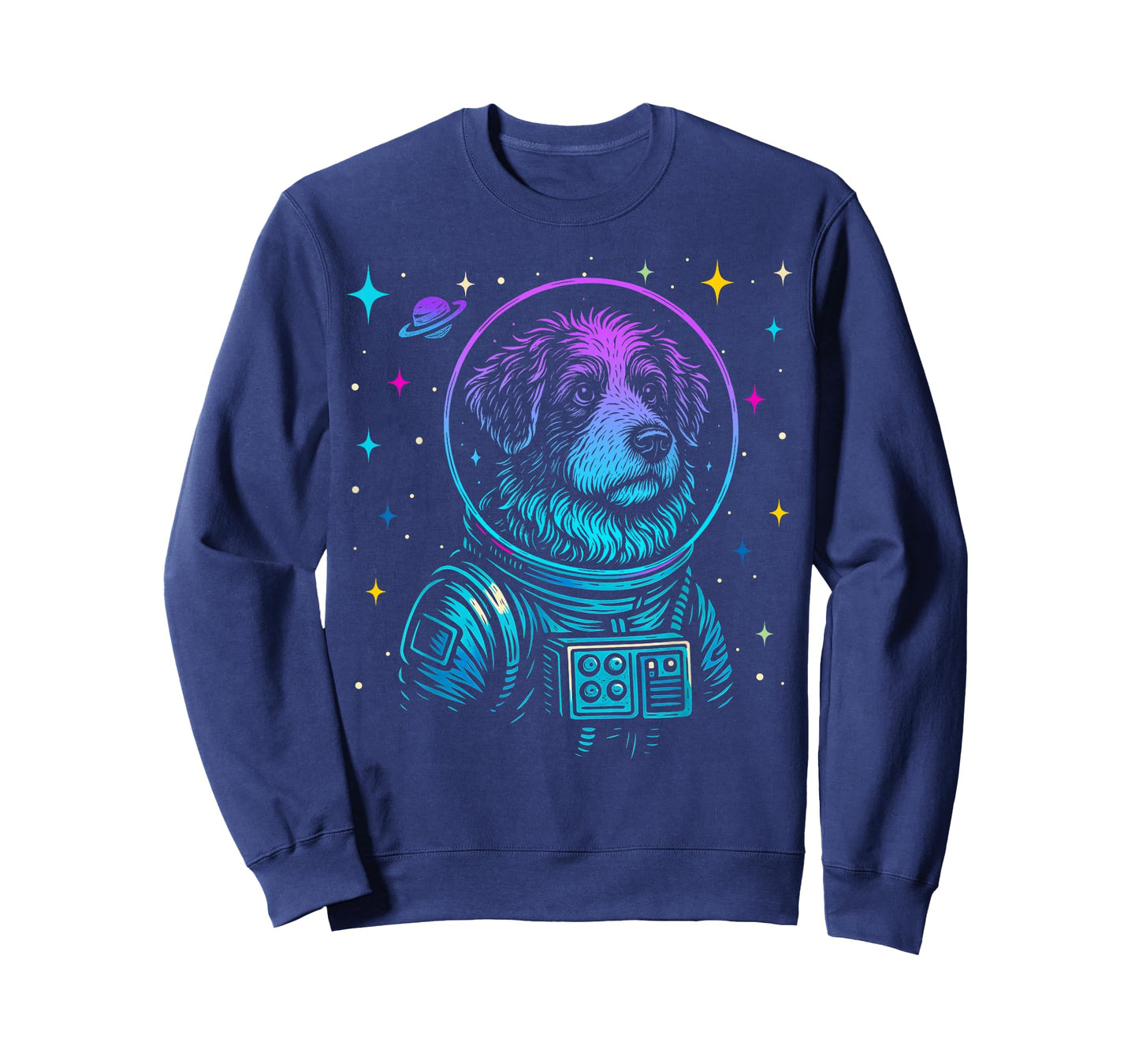 Colorful Astronaut Bernedoodle Space Galaxy Dog Lovers T-Shirt