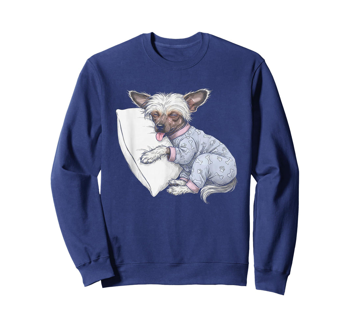 Funny Sleepy Chinese Crested Dog Pajama Women And Girls T-Shirt