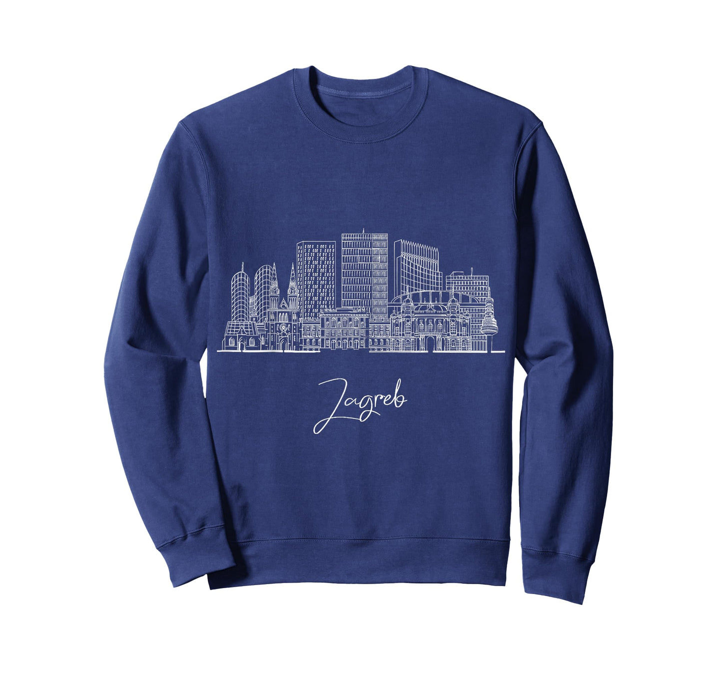 Zagreb Croatia Skyline Travel Souvenirs Black Cityscape T-Shirt