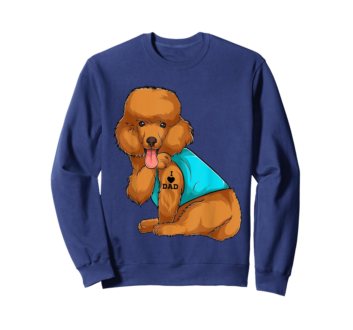 Poodle I Love Dad Tattoo Apparel, Dog Dad Gifts Dads T-Shirt for Men Women