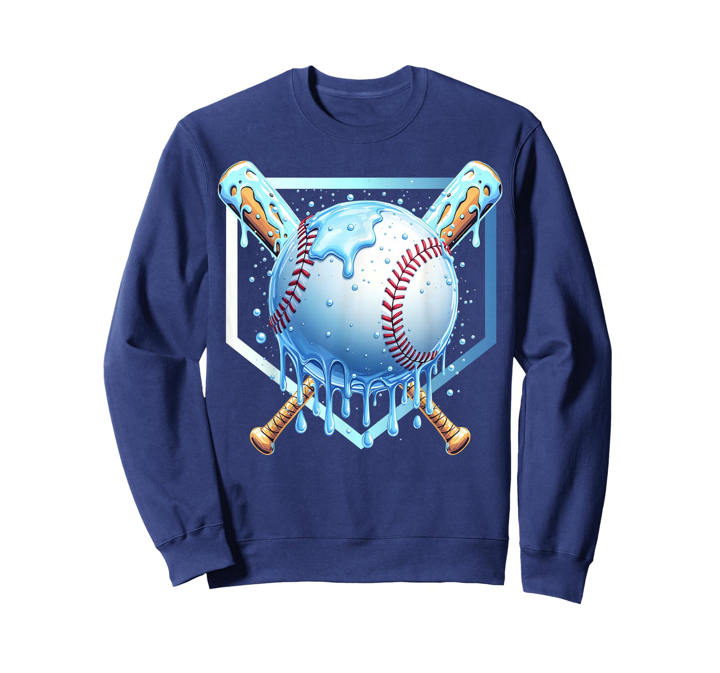 Baseball Drip For Boys Home Plate Ice Cream Drip Youth Sport T-Shirt