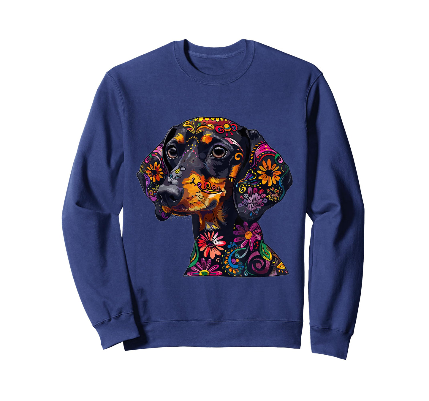 Dachshund Sugar Skull Dia De Los Muertos Graphic T-Shirt