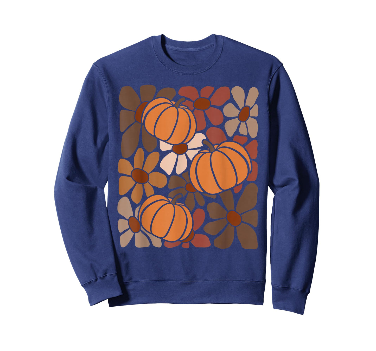 Wildflower Pumpkin Season Autumn Fall Leaves Thanksgiving T-Shirt