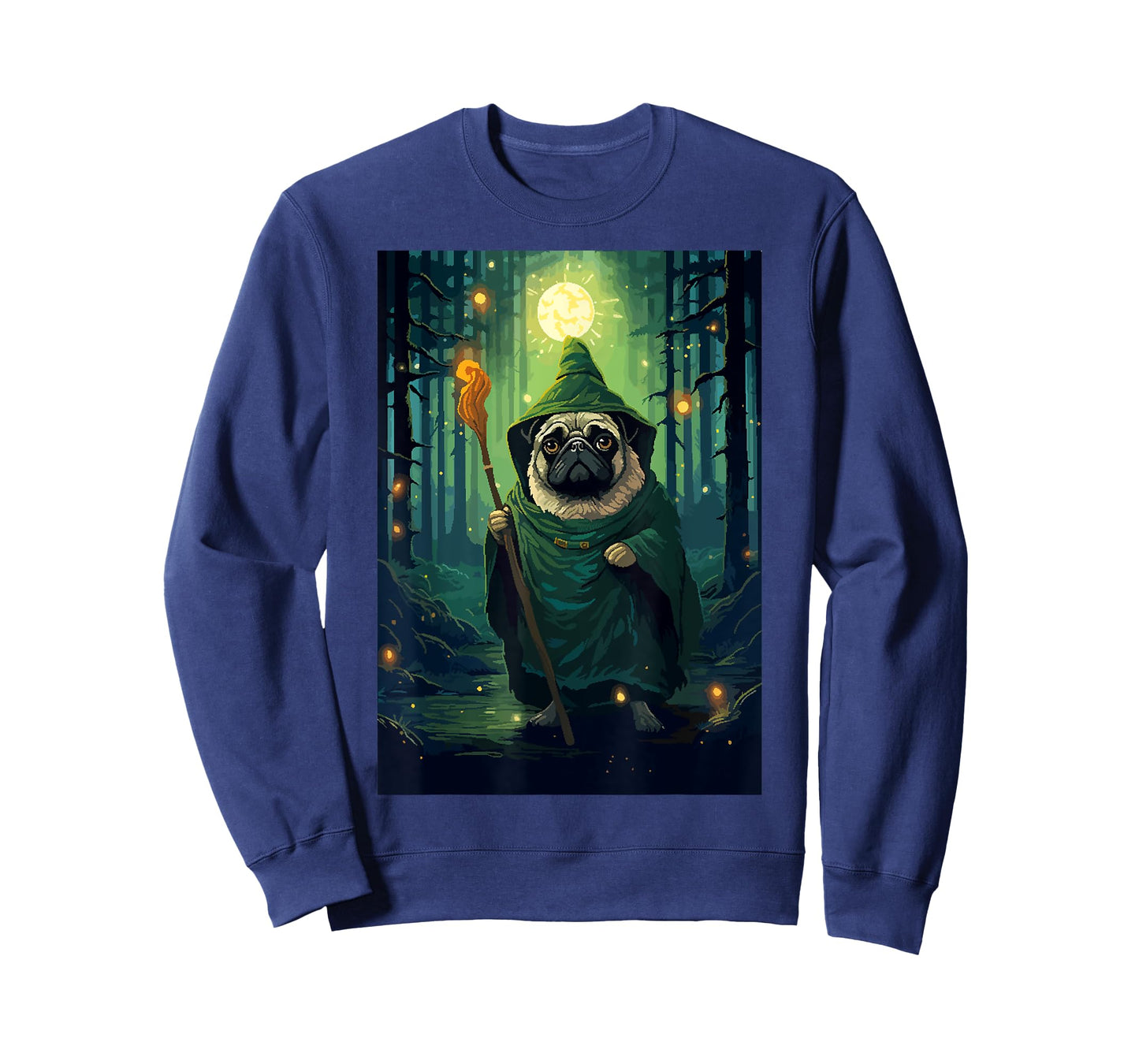 Pug Wizard Cute Funny Dog Pixel Art T-Shirt for Men Women Kids