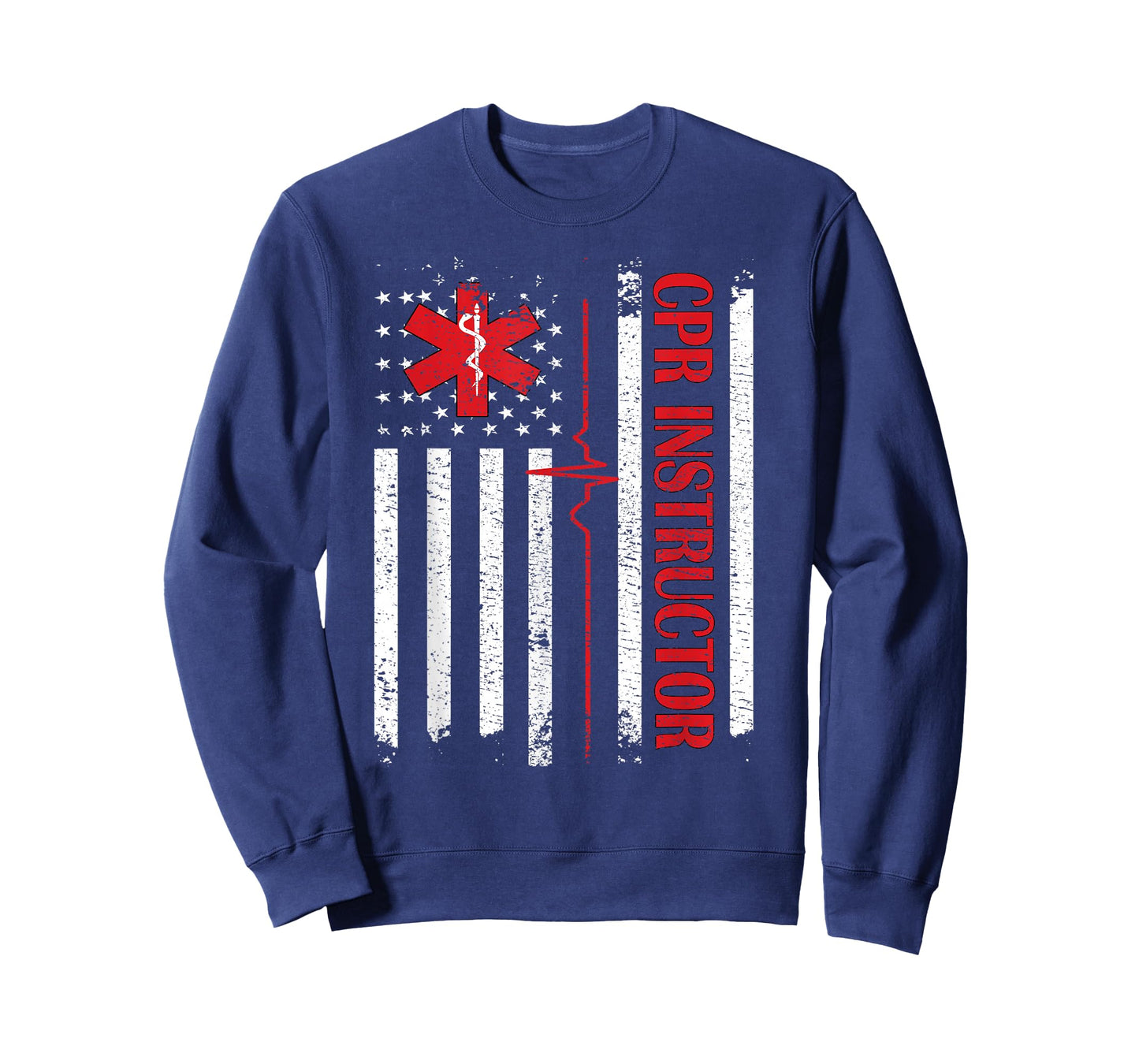 CPR Instructor American Flag EMS First Aid AED Certified CPR T-Shirt