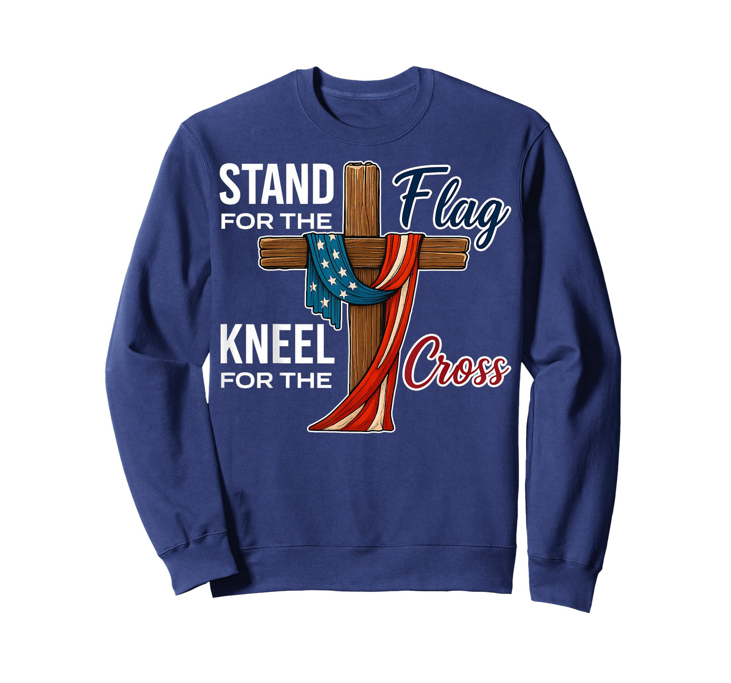 Stand for The Flag Kneel for The Cross – USA Christian Gift T-Shirt