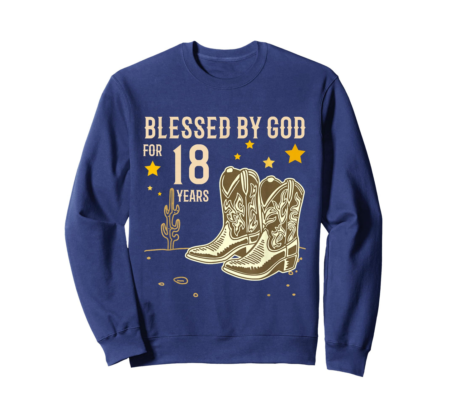 Vintage Blessed by God for 18 Years Cowboy 18th Birthday Boy T-Shirt