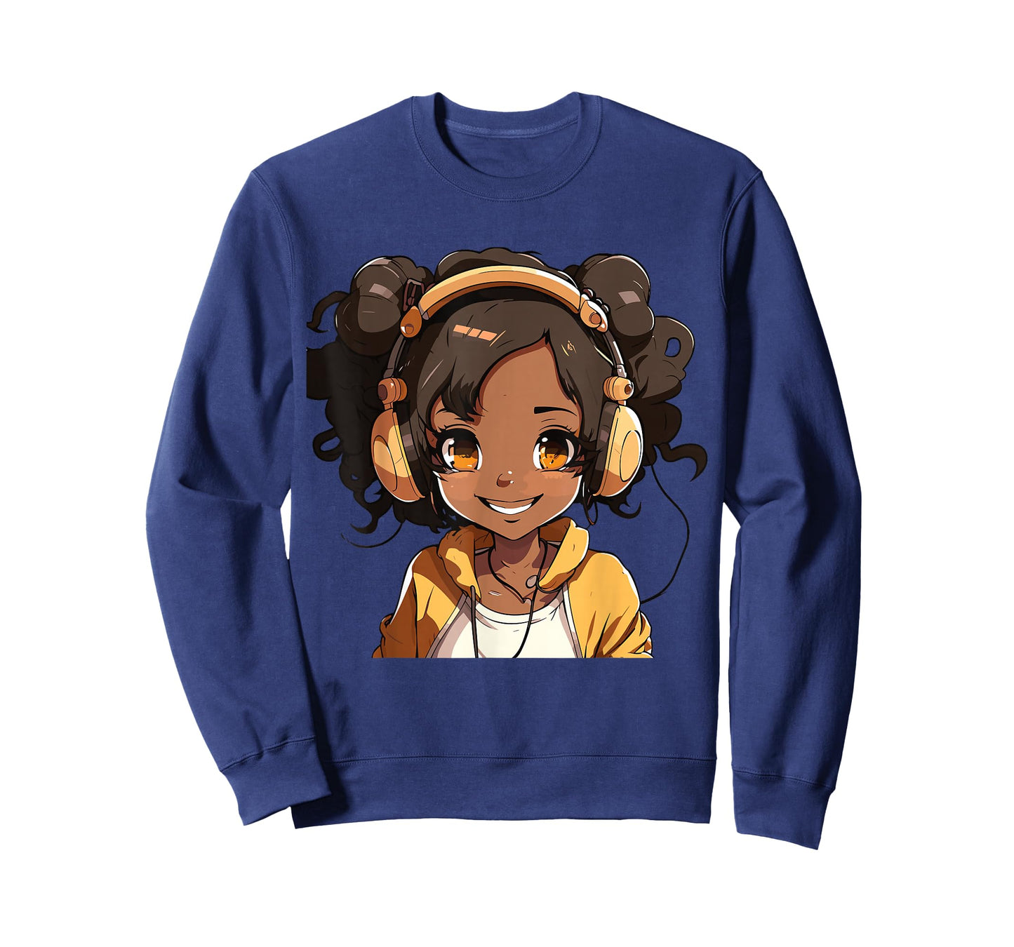 Anime and Music Black Girl Anime Merch Afro African American T-Shirt