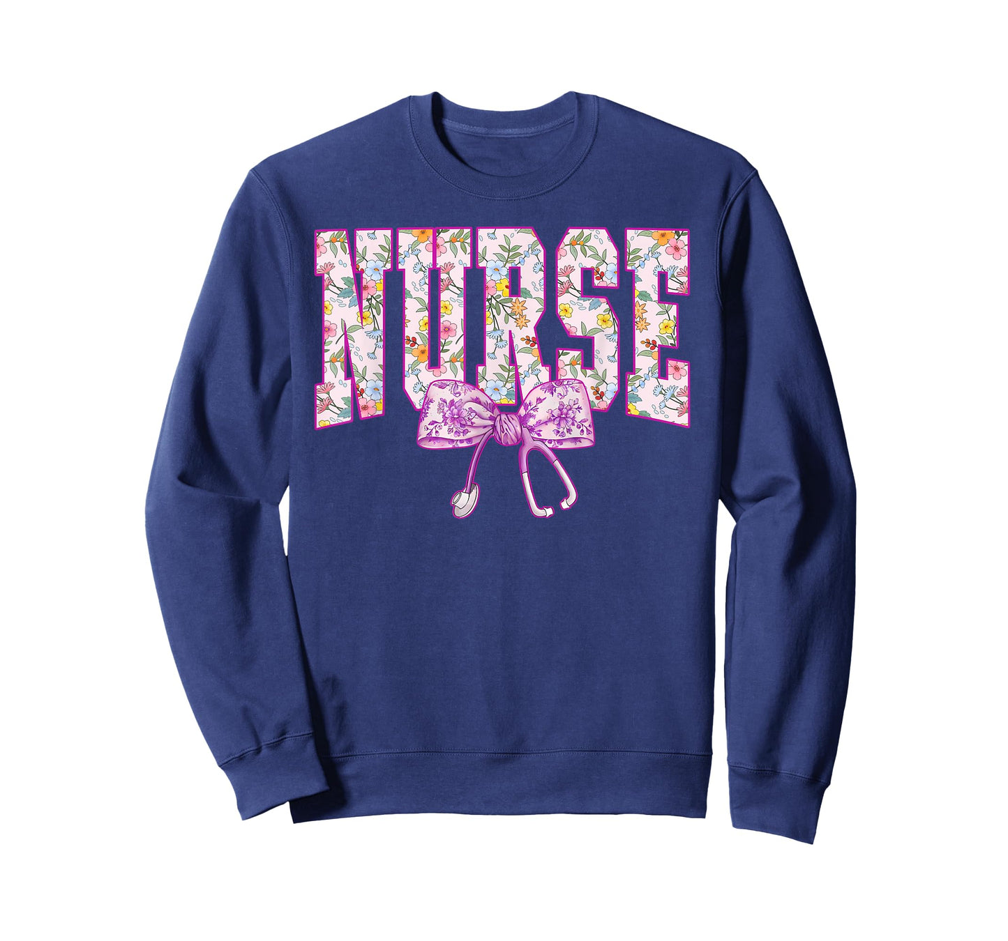 Cute Floral Pink Nurse Coquette Bow Stethoscope Nursing T-Shirt