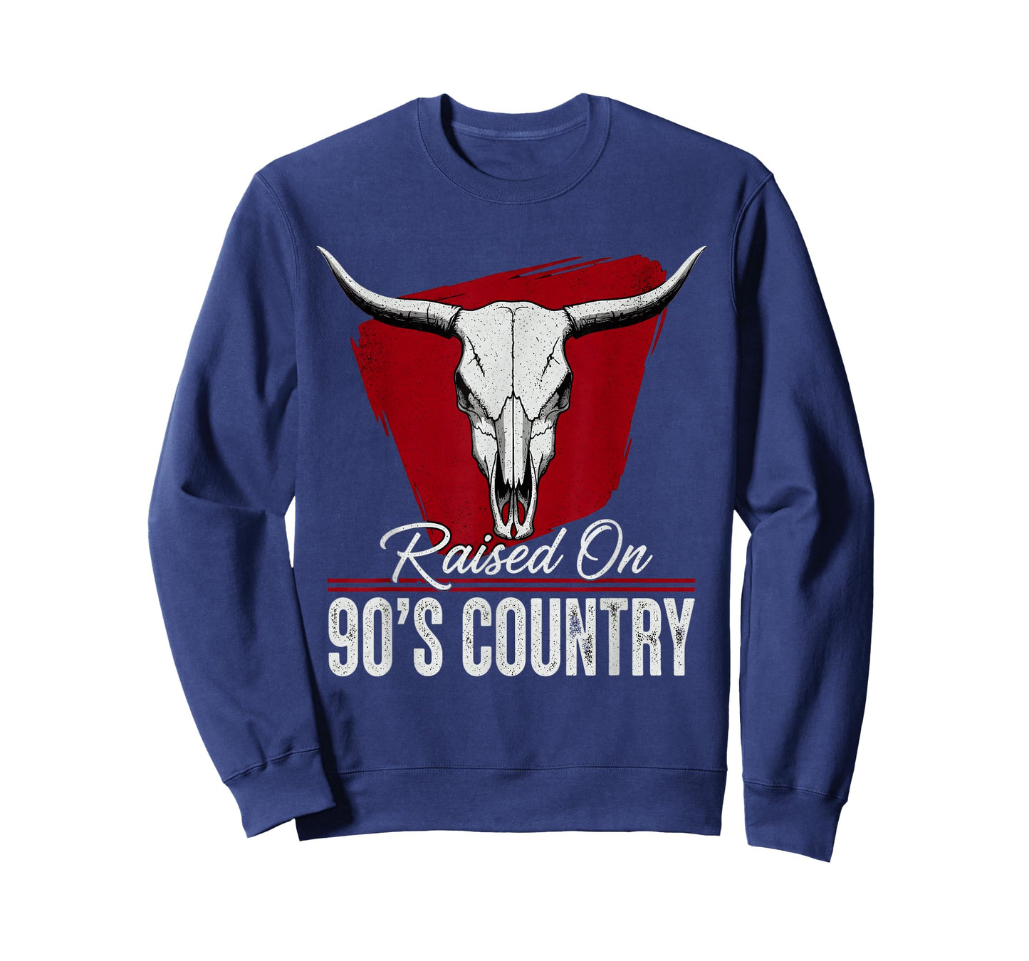 Vintage Western Bull Skull Raised On 90's Country T-Shirt