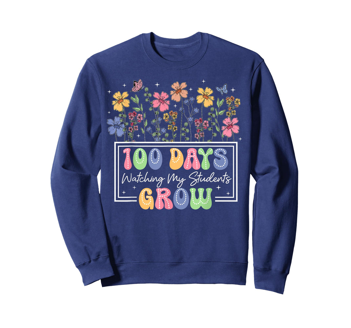 100 Days Of School Watching My Students Grow Boho Flowers T-Shirt