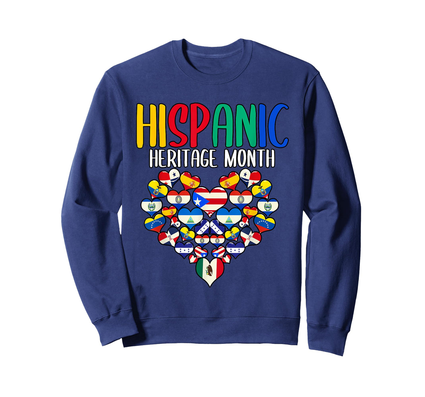 Hispanic Heritage Month All Countries Flags Heart T-Shirt