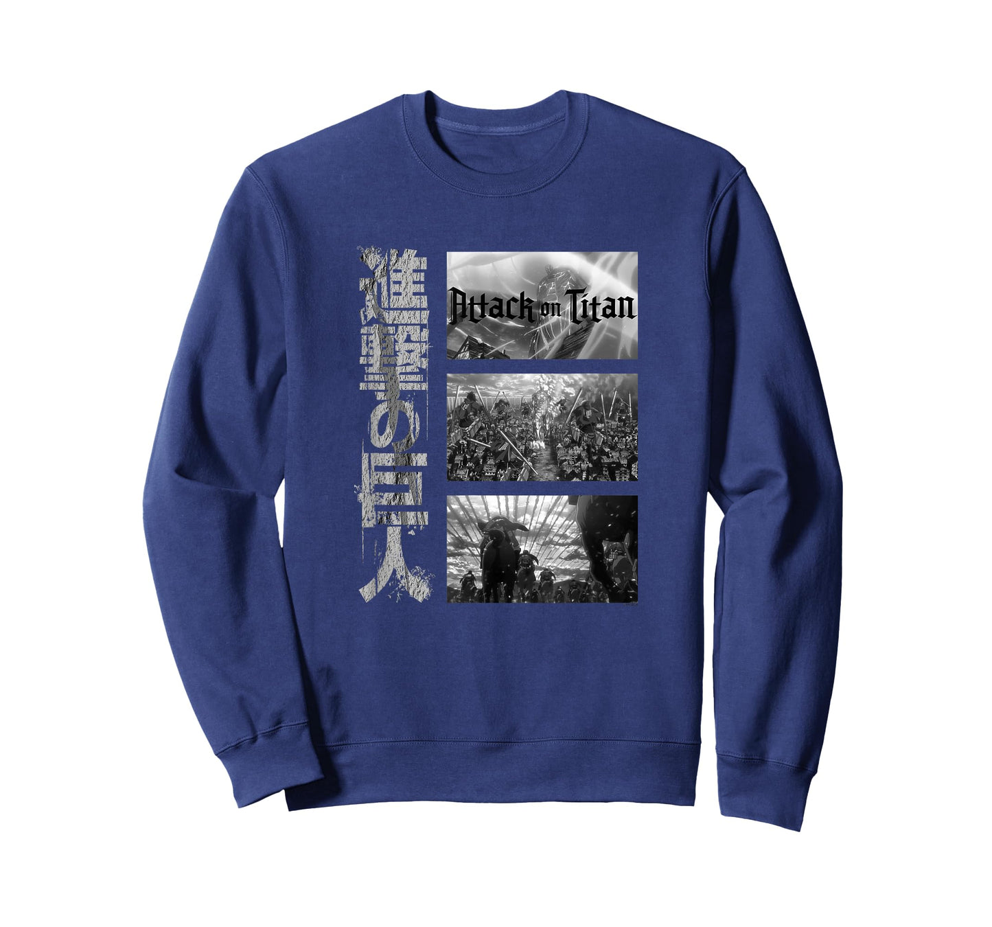 Attack on Titan Season 3 Three Scenes with Kanji Anime T-Shirt