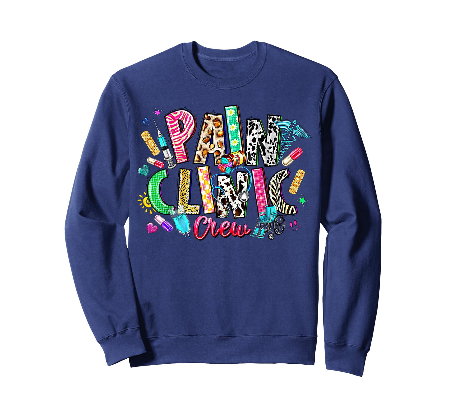 Retro Leopard Pain Clinic Crew Nurse Pain Management Nurse T-Shirt