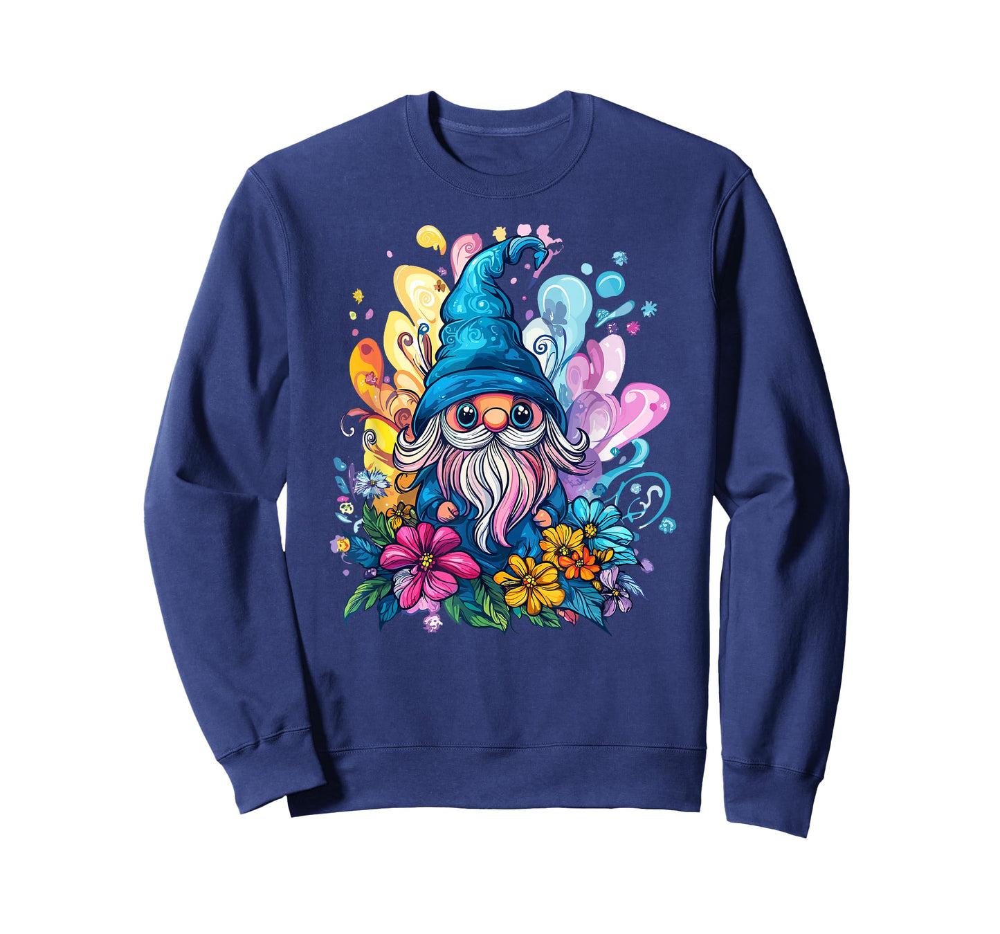 Colorful Gnome Surrounded By Vibrant Flowers T-Shirt