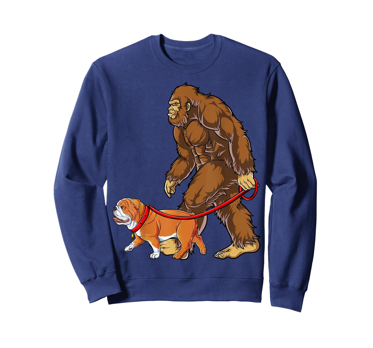 Bigfoot English Bulldog Dog Walk Funny Sasquatch Lovers Men T-Shirt