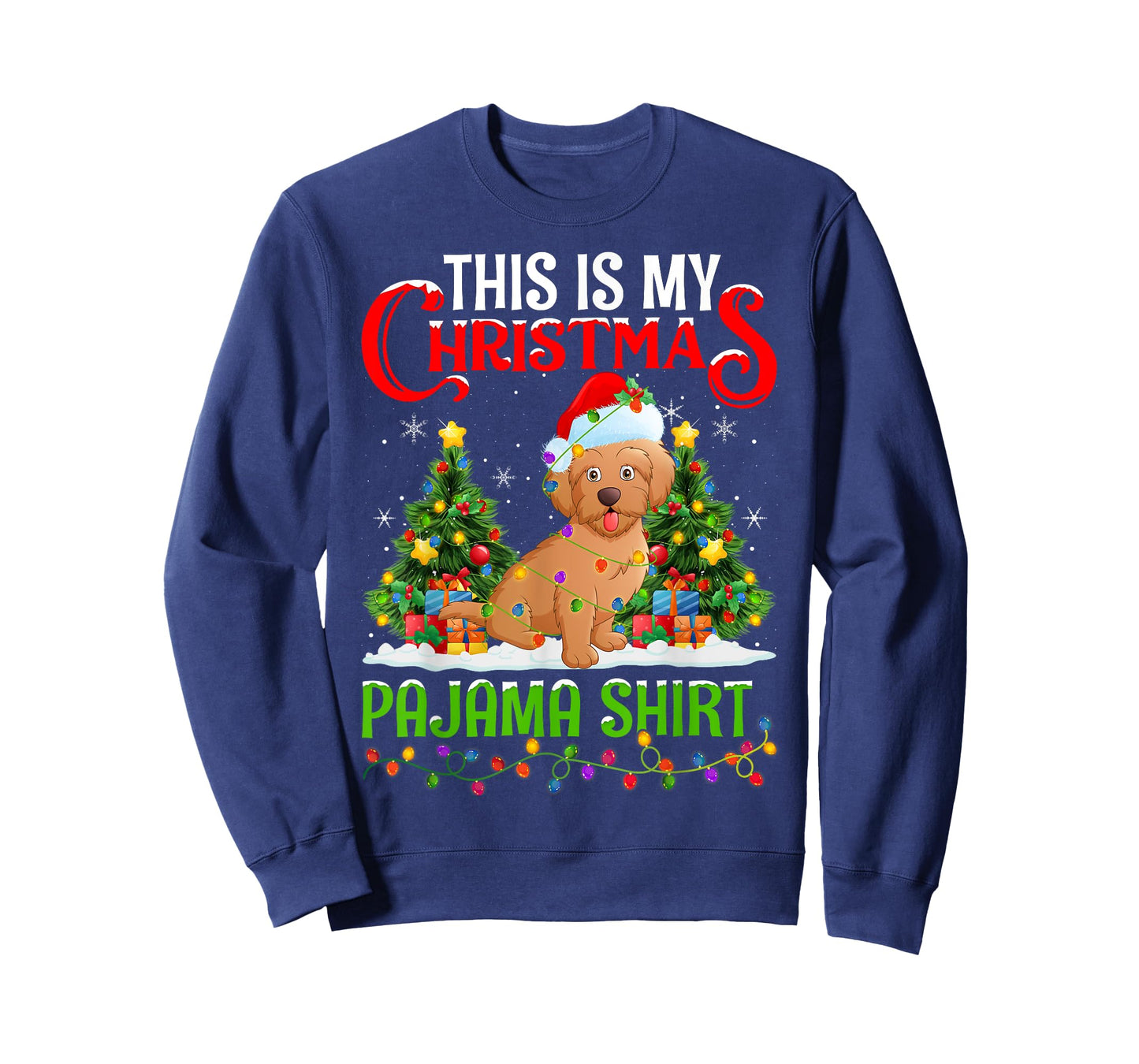 Maltipoo Dog Xmas Lights This Is My Christmas Pajama T-Shirt