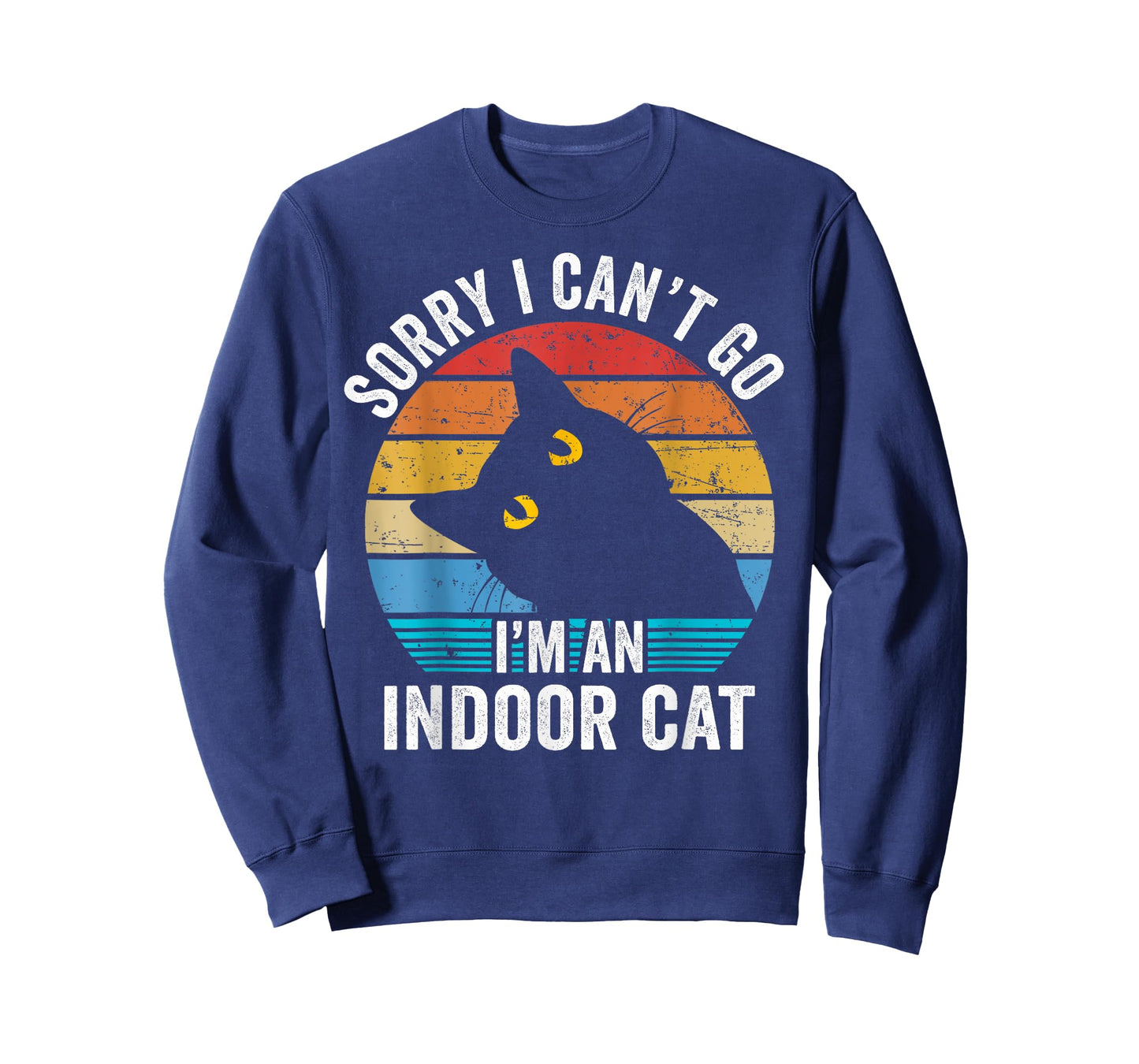 Sorry I Can't Go I'm an Indoor Cat Lover Retro Funny Kitty T-Shirt