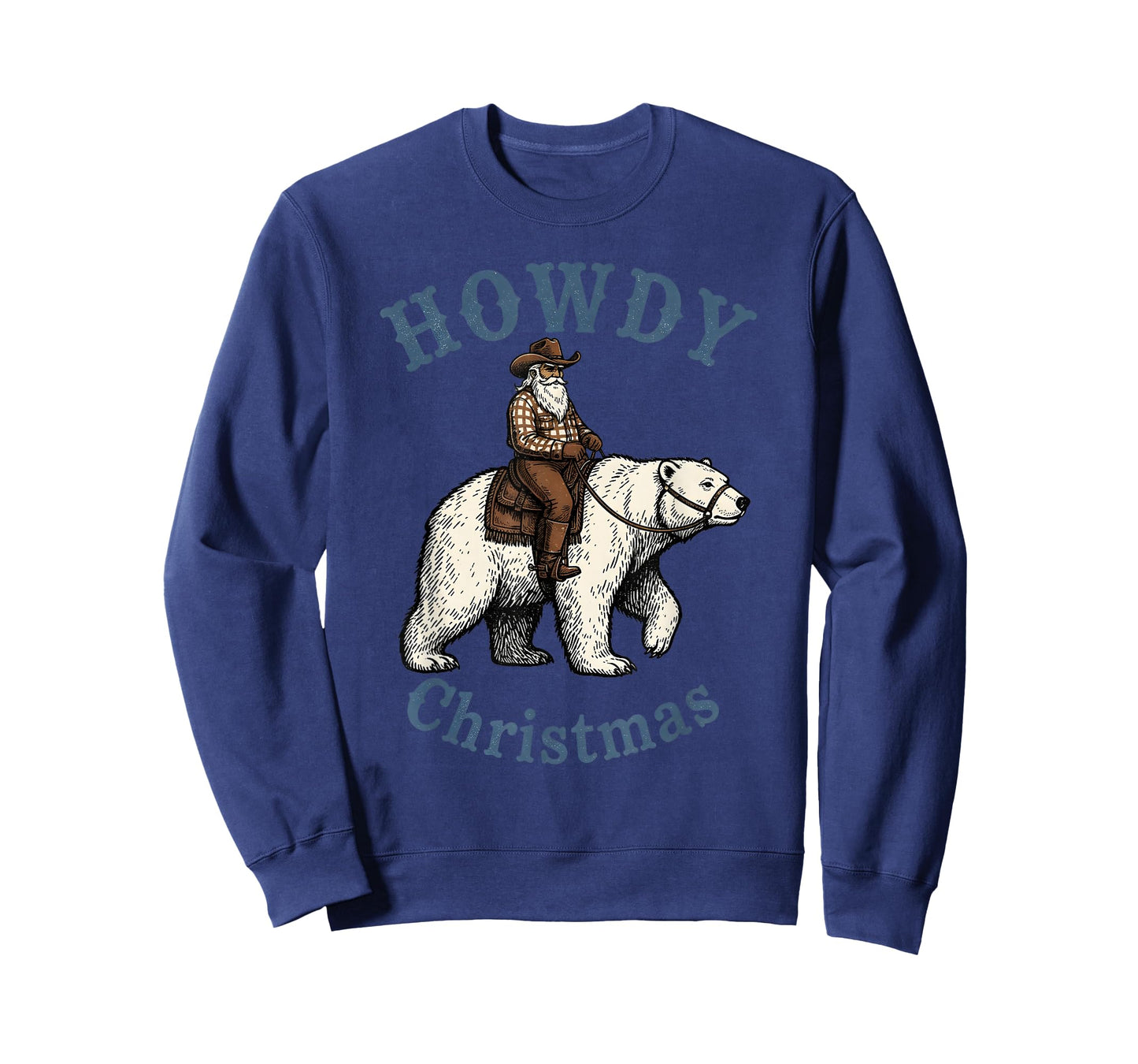 Howdy Christmas Cowboy Santa Riding Polar Bear Western T-Shirt
