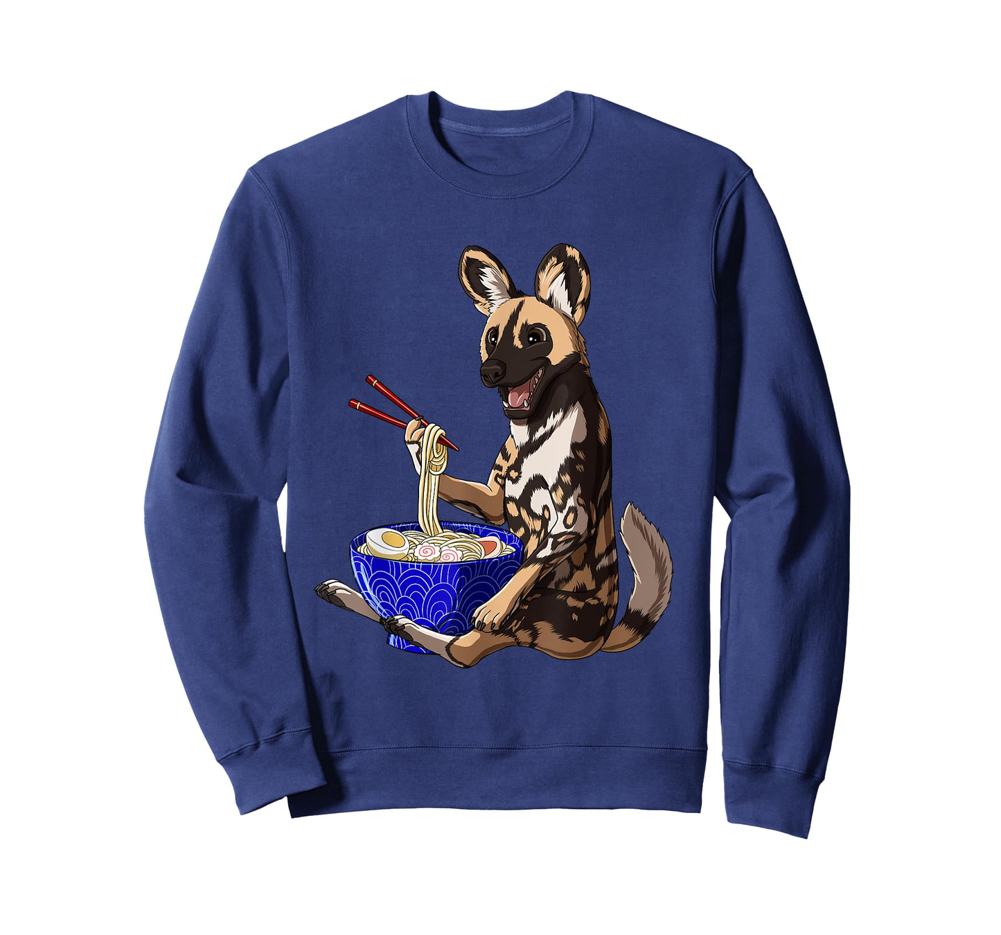 Japanese Noodles Kawaii Ramen Bowl Funny African Wild Dog T-Shirt
