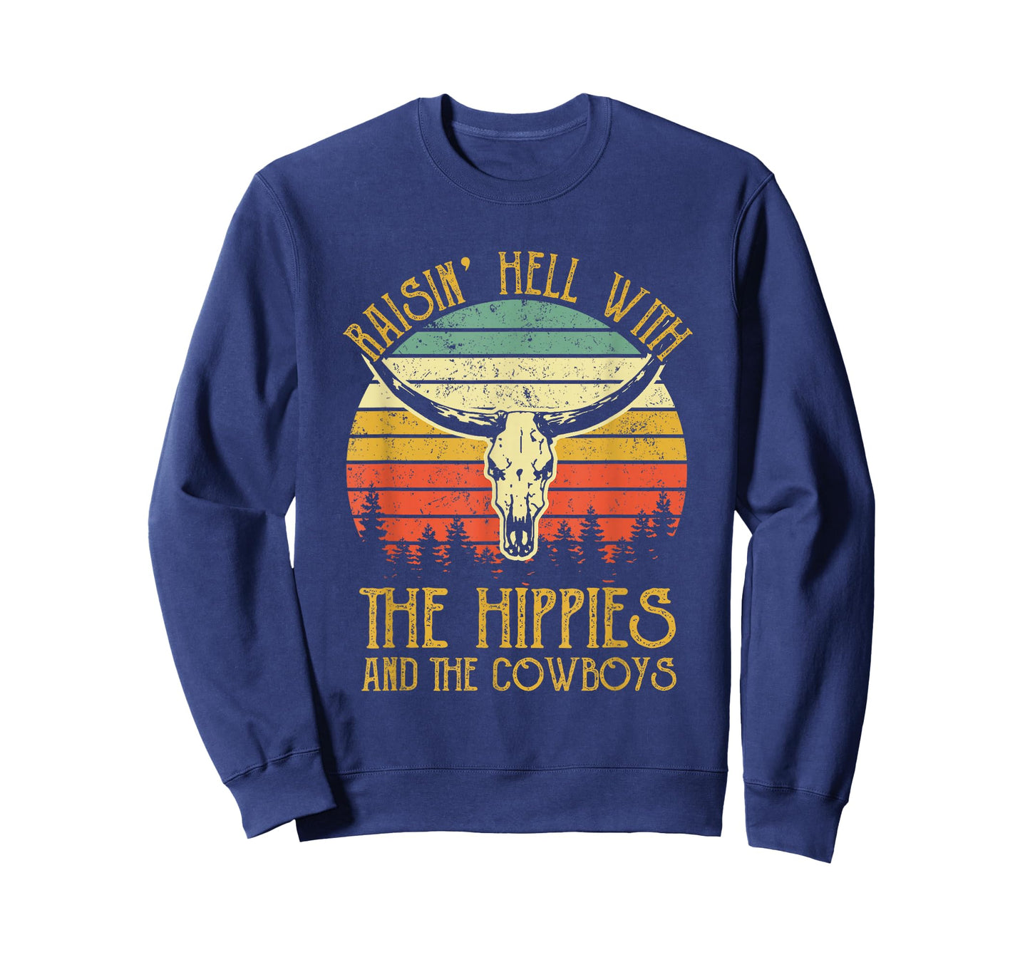 Raising-Hell With The Hippies And Cowboys Western Cowhide T-Shirt