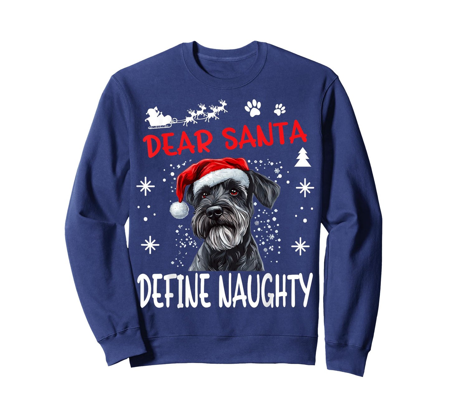 Cute Standard Schnauzer Dog Christmas Dear Santa Define T-Shirt