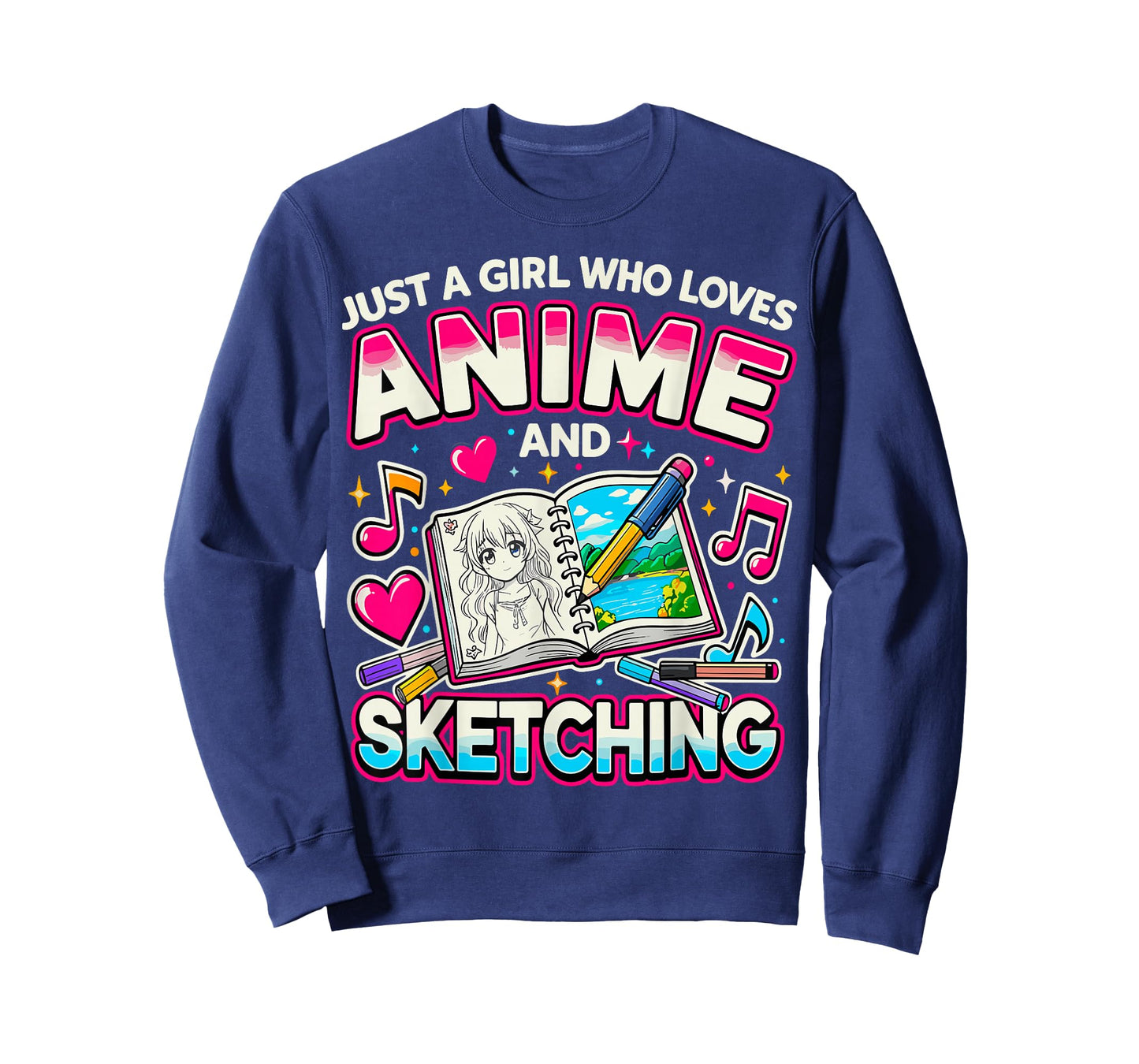 Manga Art Just a Girl Who Loves Anime and Sketching T-Shirt