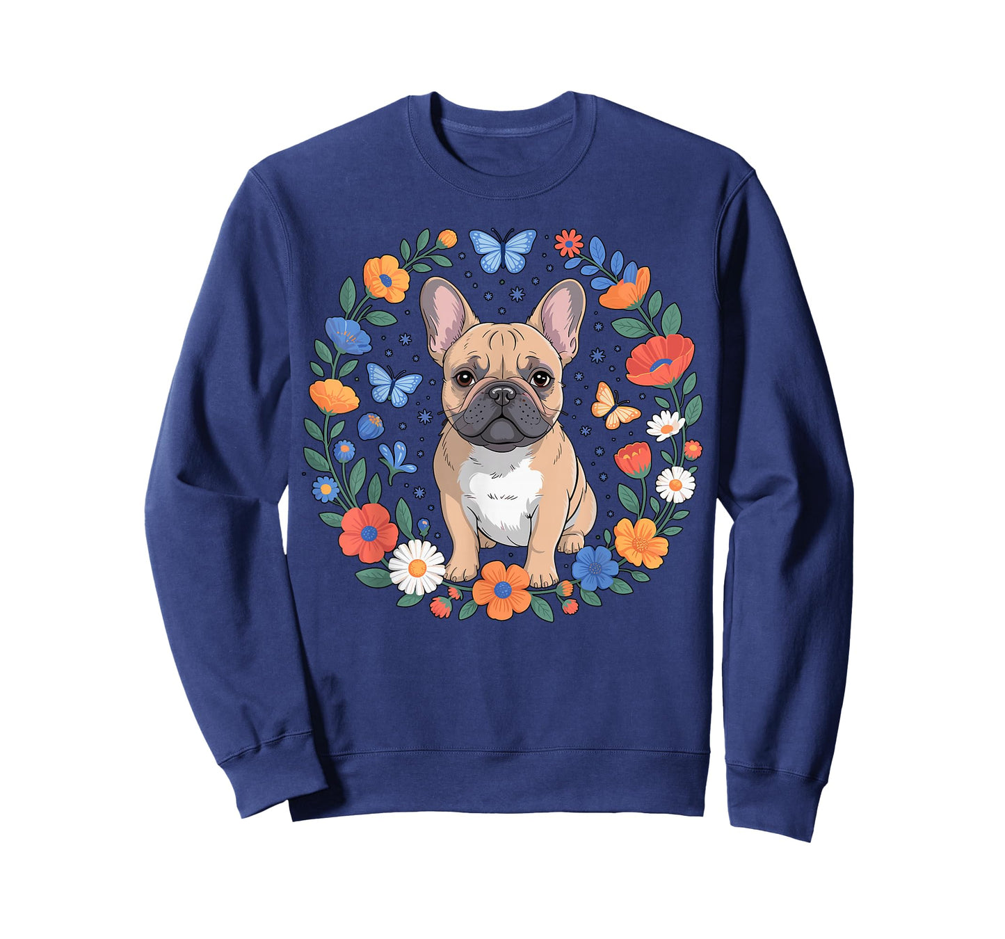 French Bulldog Floral Wreath T-Shirt