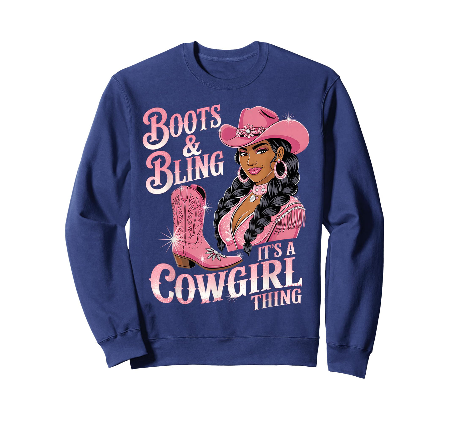 Boots And Bling It's A Cowgirl Thing Melanin Black Cowgirl T-Shirt
