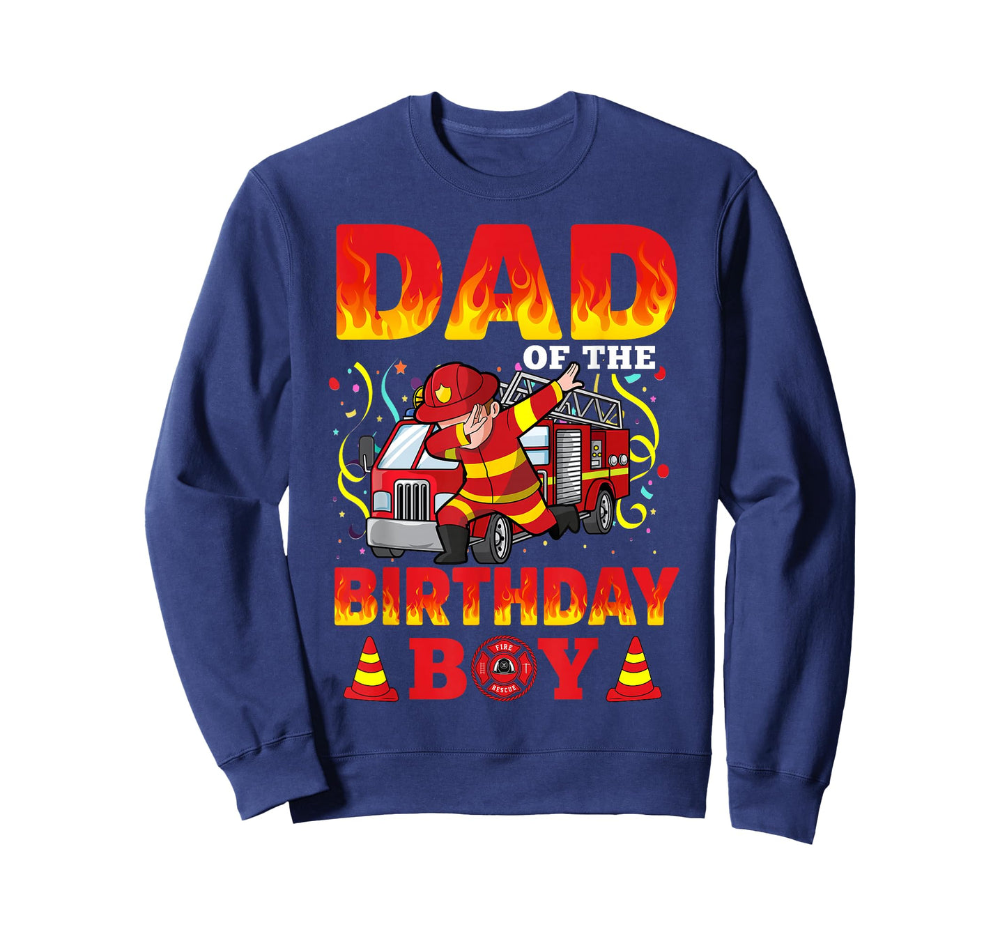 Dad Of The Birthday Boy Fire Truck Firefighter Boys T-Shirt