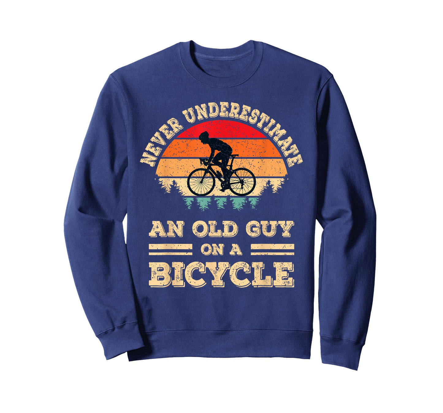 Never Underestimate an Old Guy On A Bicycle Cycling Bike Men T-Shirt