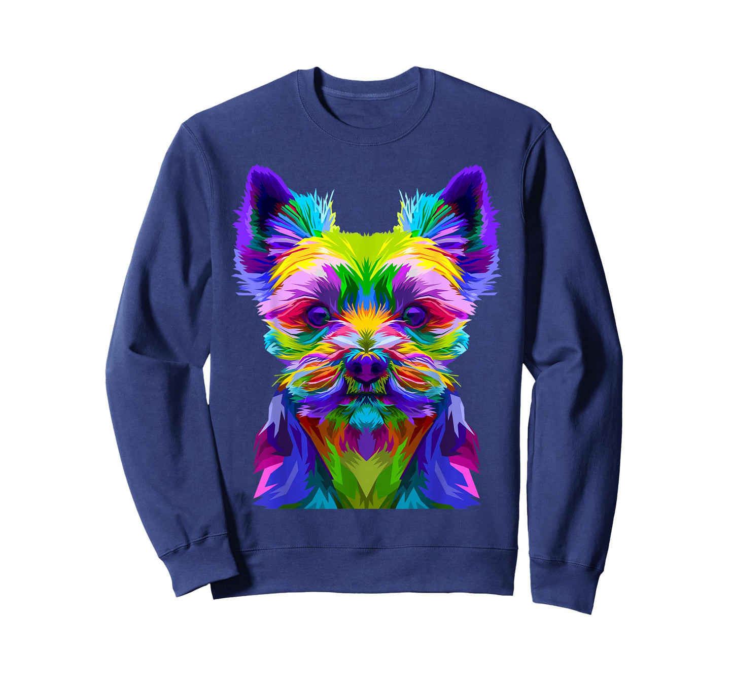 Yorkshire Terrier Yorkie Pop Art T-Shirt - Multicolor, Small, Unisex, Short Sleeve, Crew Neck, Classic Fit, Adult, Dog Lovers, Women, Unisex