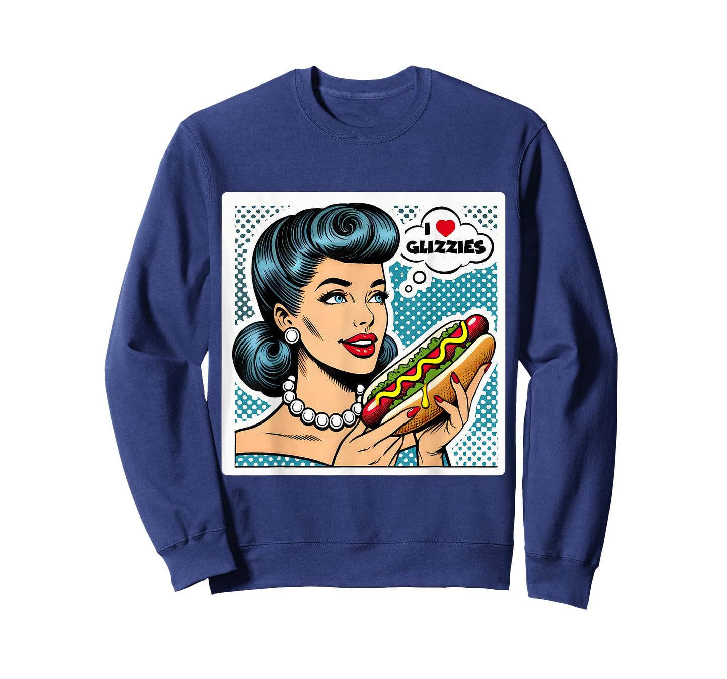 I Love Heart Big Glizzies Glizzy Gobbler Retro Pop Art Funny T-Shirt