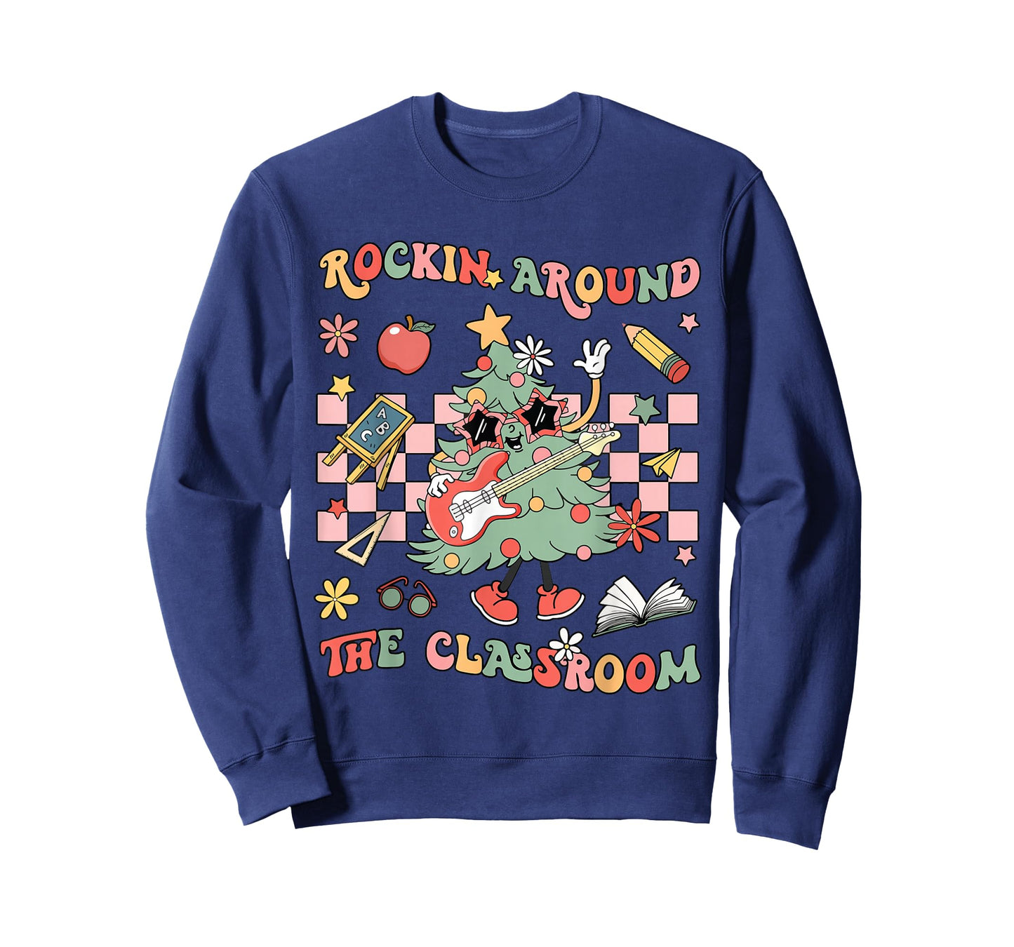 Rocking Around The Classroom Christmas Tree Guitar Student T-Shirt