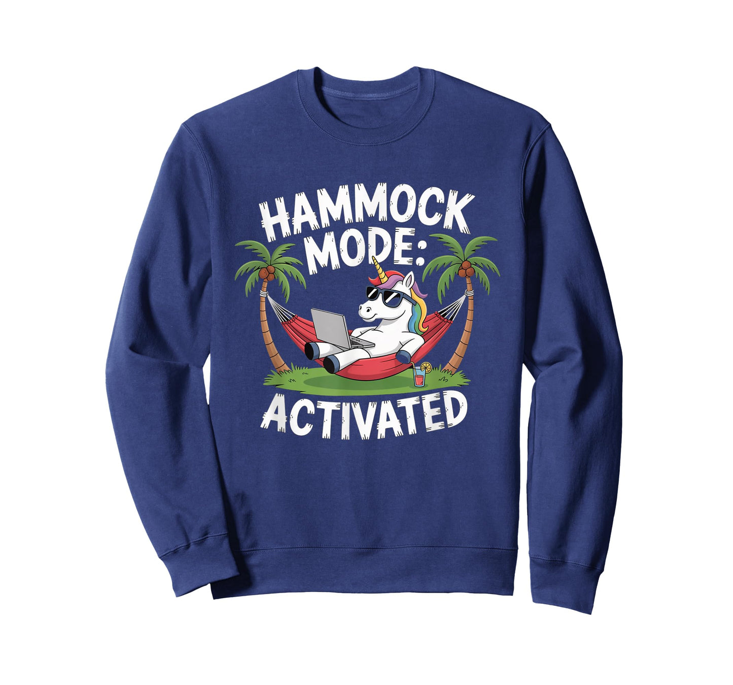 Hammock Mode Activated Unicorn Funny Remote Work Vacation T-Shirt