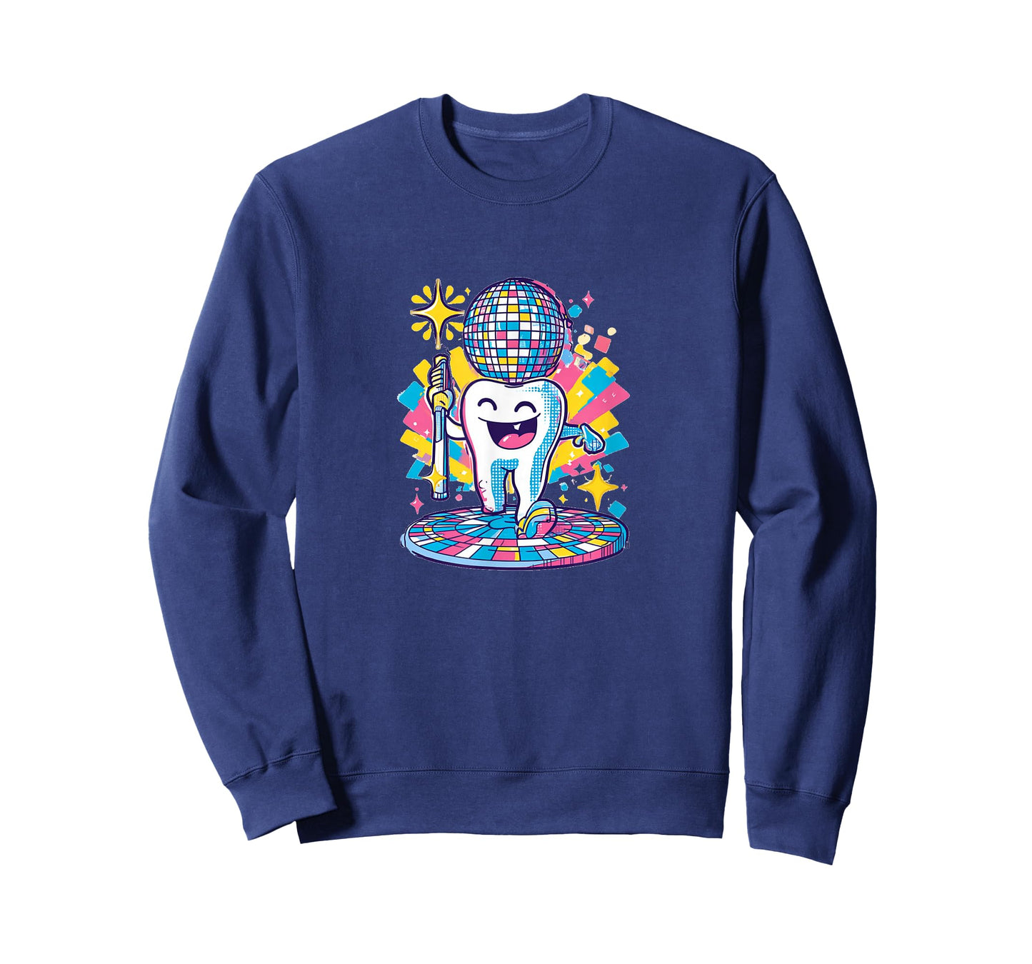 Funny Retro Disco Tooth with Toothbrush Costume T-Shirt