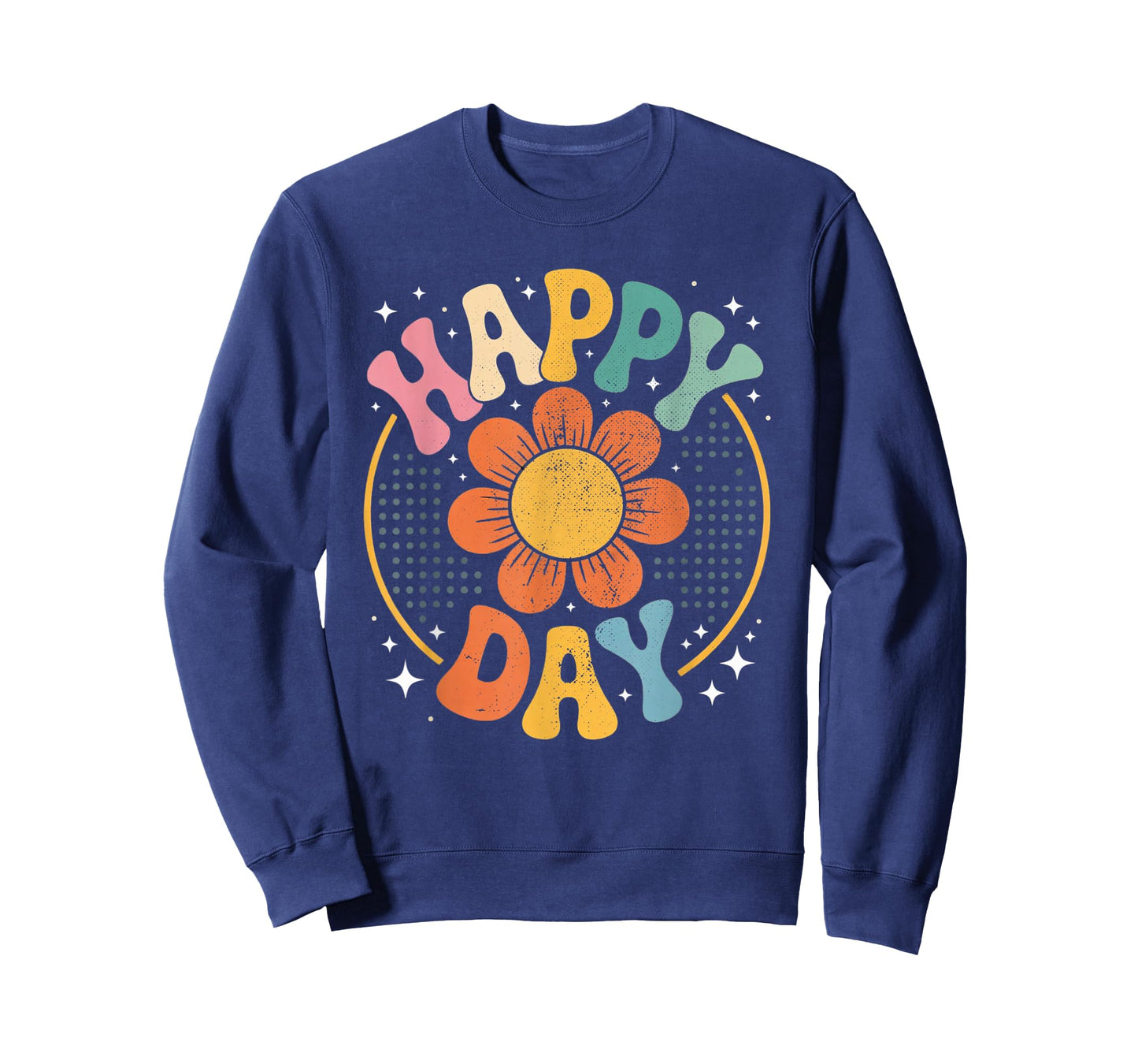 Happy Vintage Day Retro Sunflower Vibes Hippie Style Apparel T-Shirt