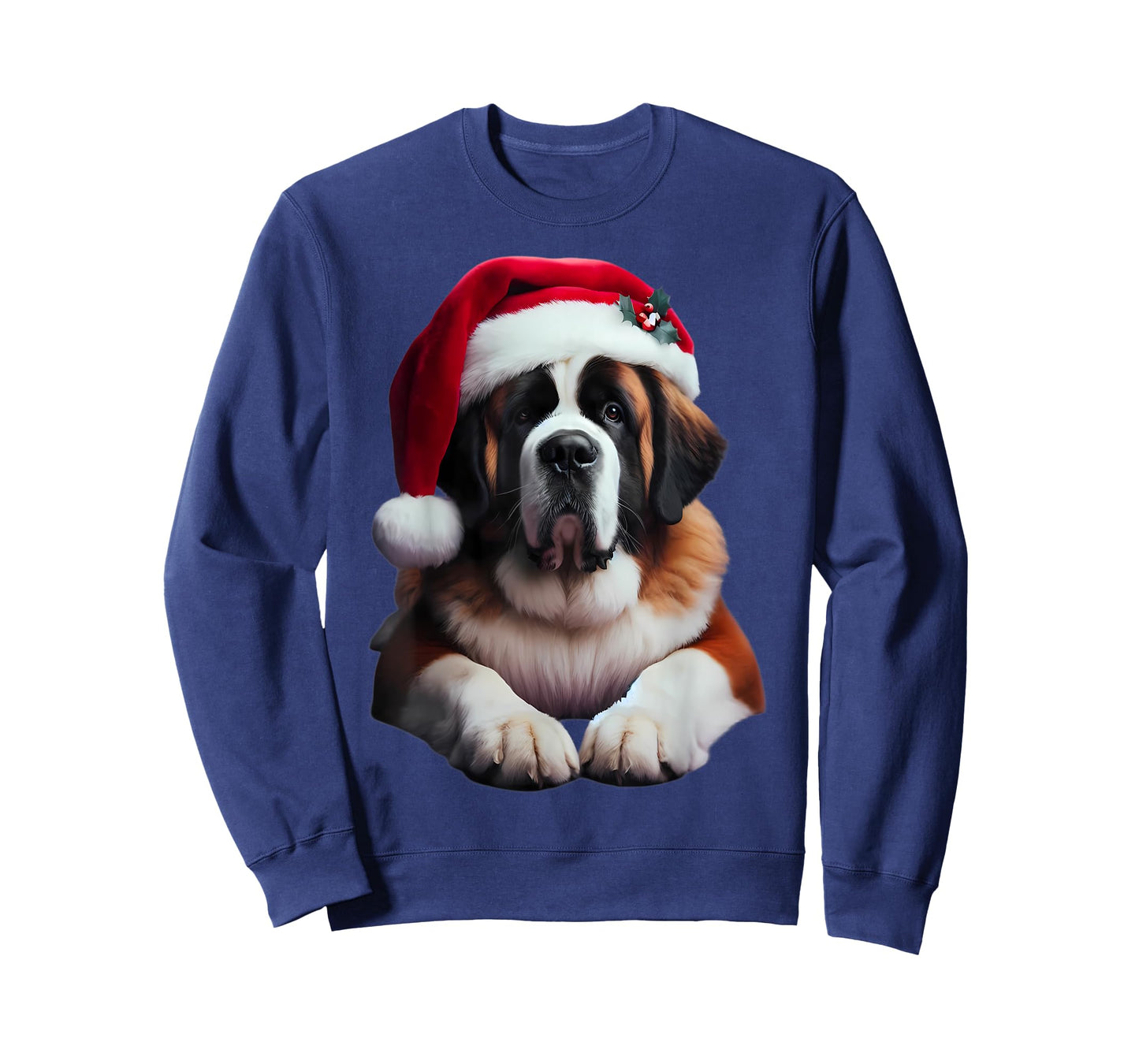 Saint Bernard With Santa Hat Christmas Xmas Dog Owner Mom T-Shirt