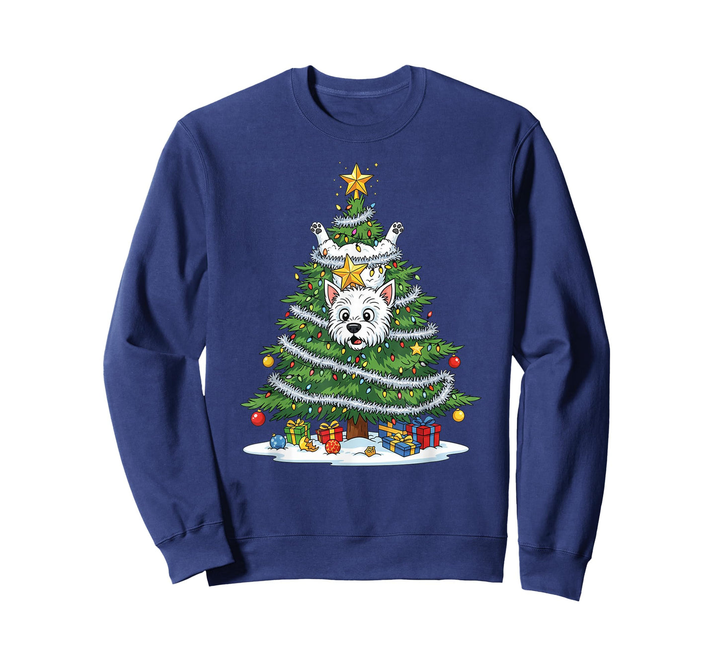 Funny West Highland White Terrier Dog Christmas Tree T-Shirt