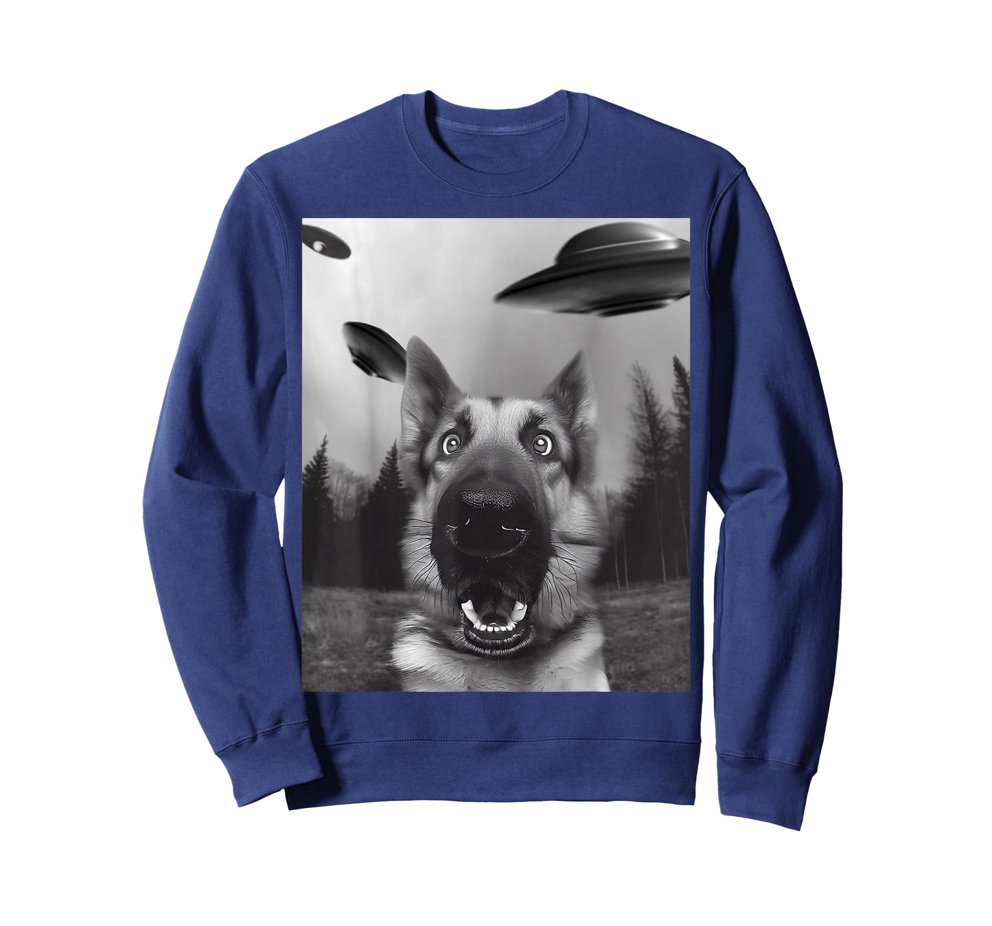 "Shep's Selfie" Funny German Shepherd Selfie with UFO T-Shirt