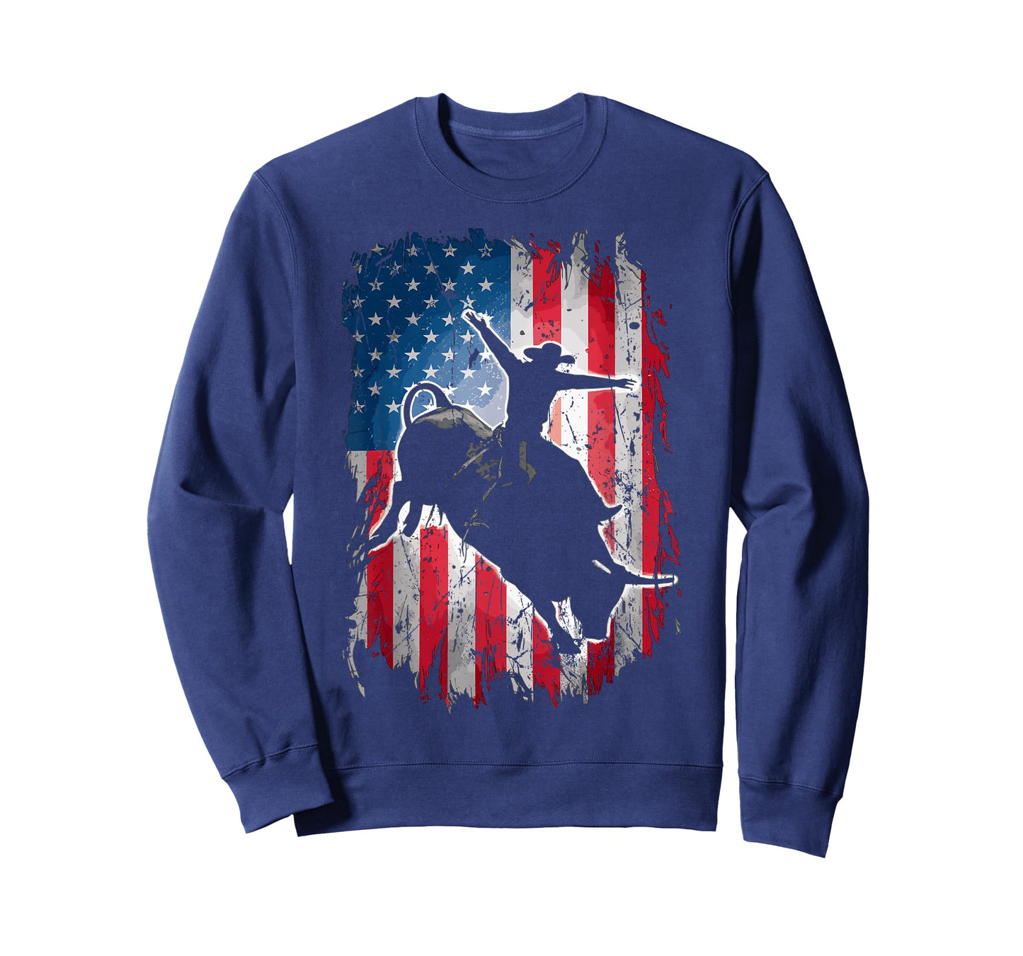 Rodeo Rider Bull USA Flag American Patriotic Cowboys T-Shirt